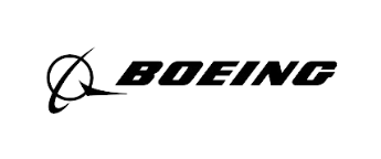 Boeing logo in black and white.
