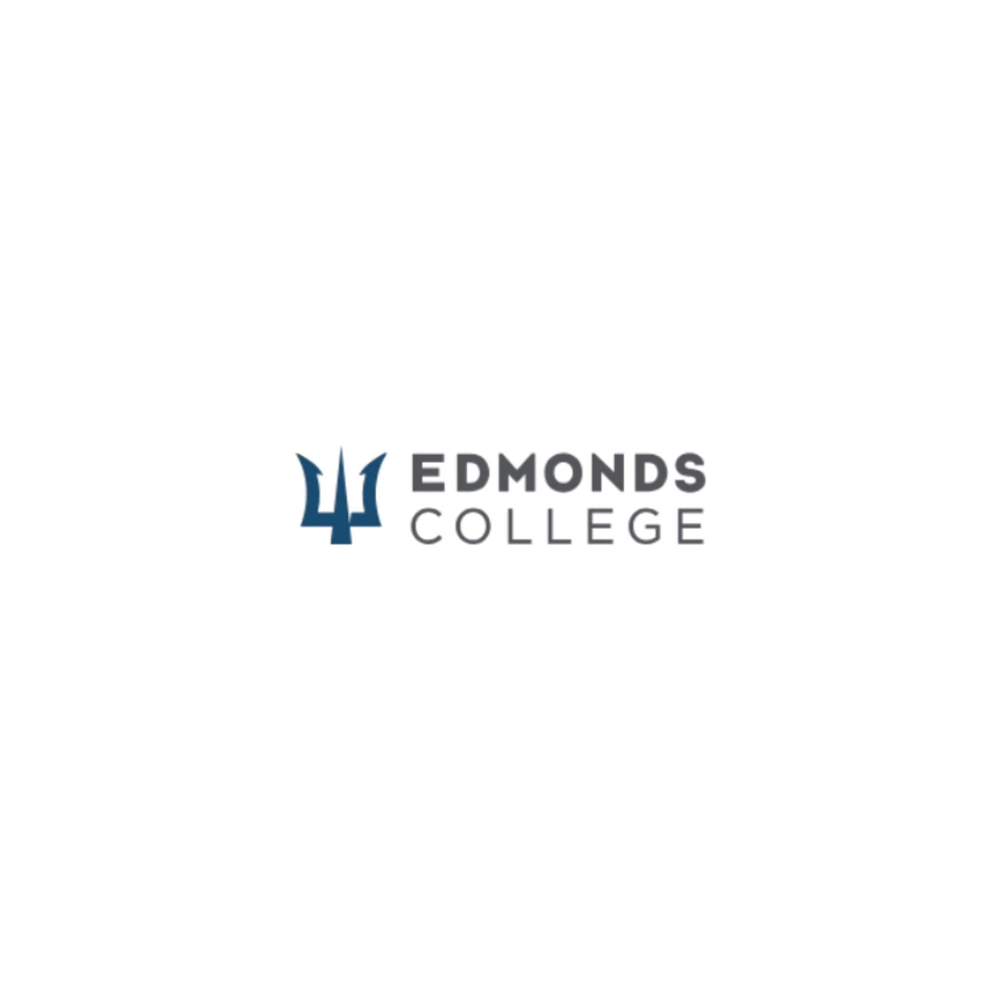 Edmonds College logo with a blue trident symbol and the words 'Edmonds College' in gray text.