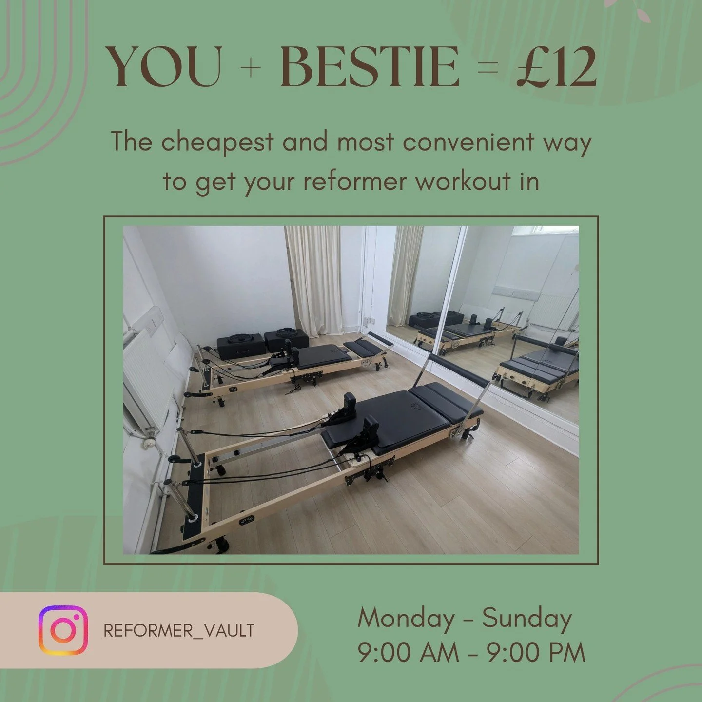 Grab your bestie and get booked in 👯

We offer the cheapest way to get your reformer fix in Glasgow 🌿

So what are you waiting for? 

#glasgowpilates #reformerpilates #reformerpilatesglasgow