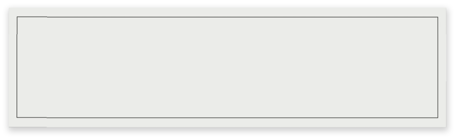 Blank gray rectangular banner with a thin border and a red underline at the bottom.