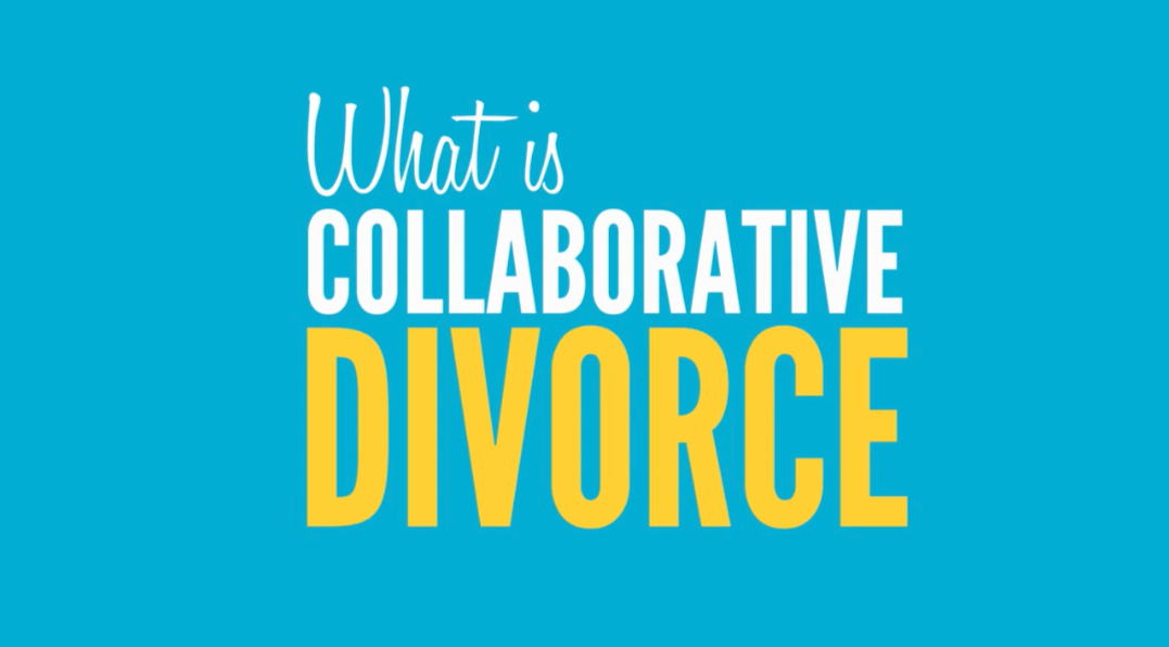 Blue background with white and yellow text reading, 'What is collaborative divorce?'