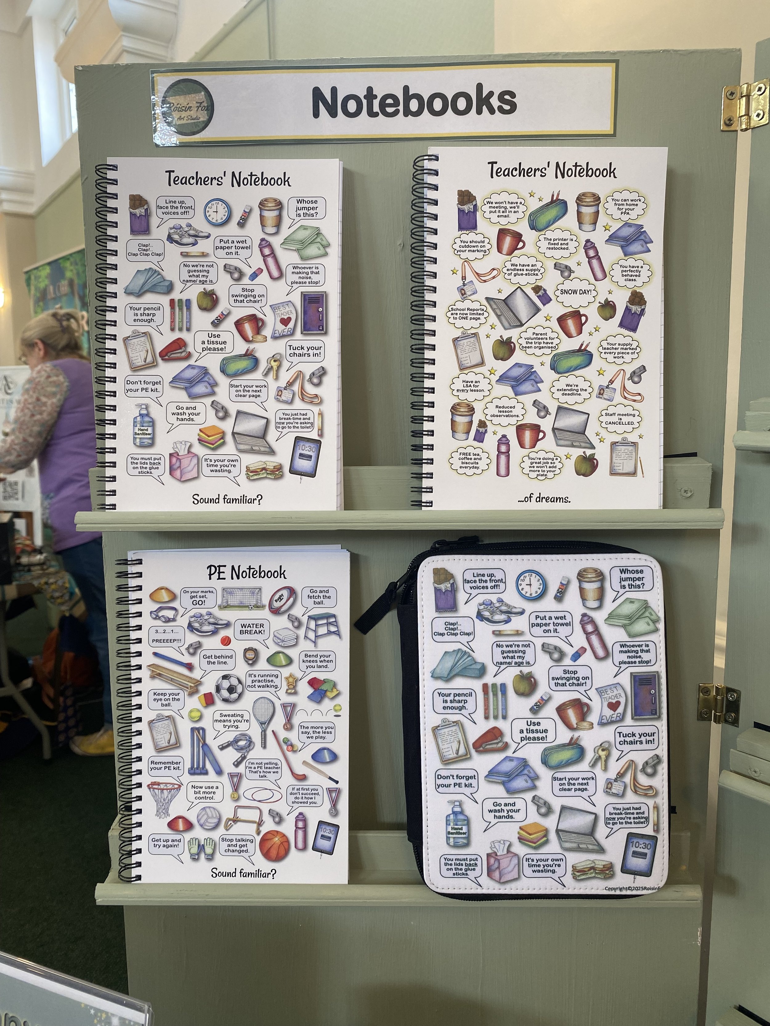 Notebooks and pencil case