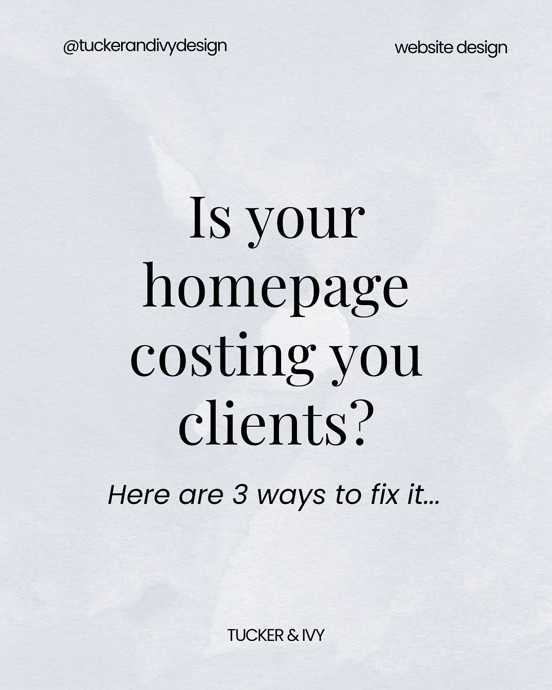 Your homepage is your potential customer&rsquo;s first impression &mdash; and it can either convert visitors or lose them in seconds.

If you&rsquo;re not seeing leads, clicks, or inquiries from your website, your homepage might need a refresh.

Here