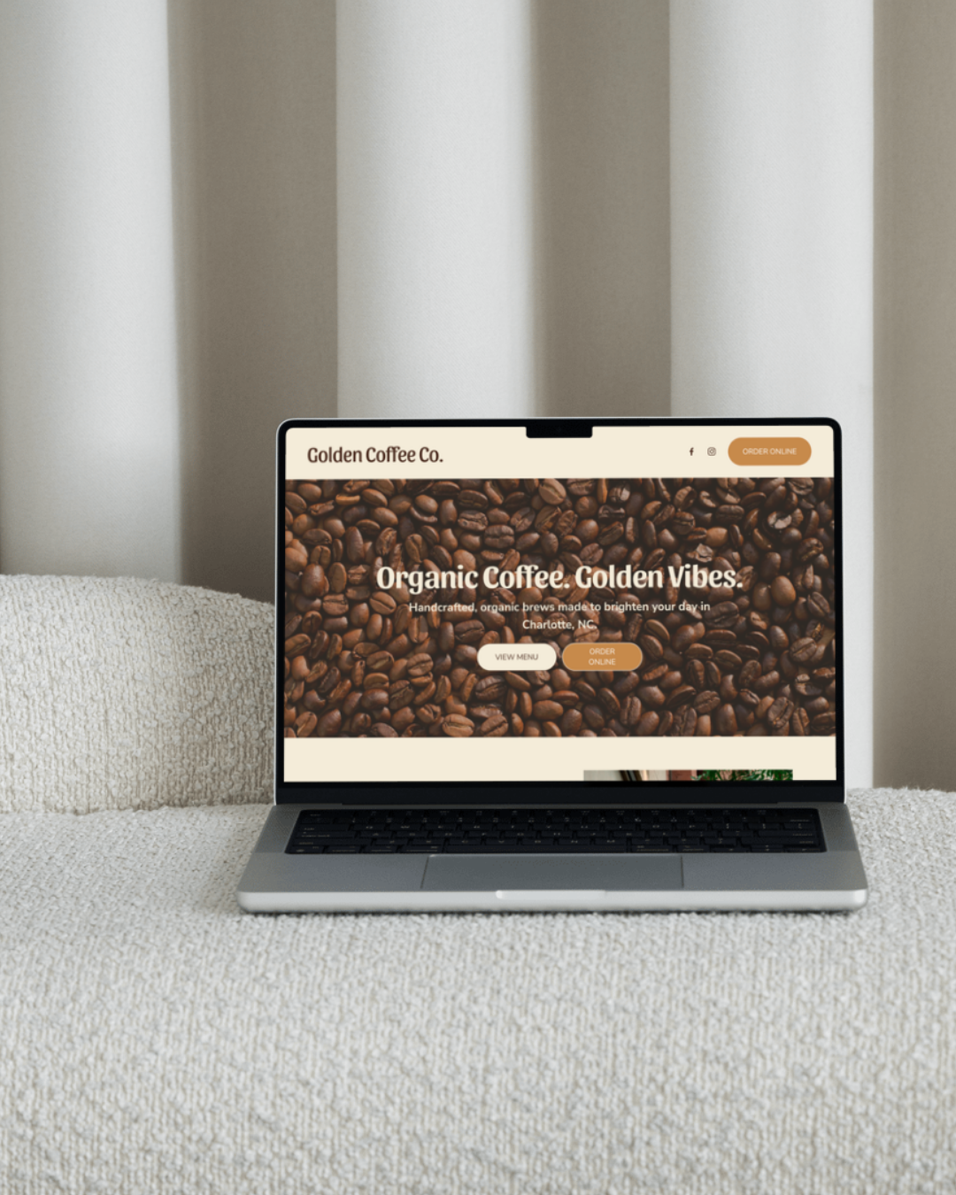 Website designer for small business in NC | website template for coffee shop