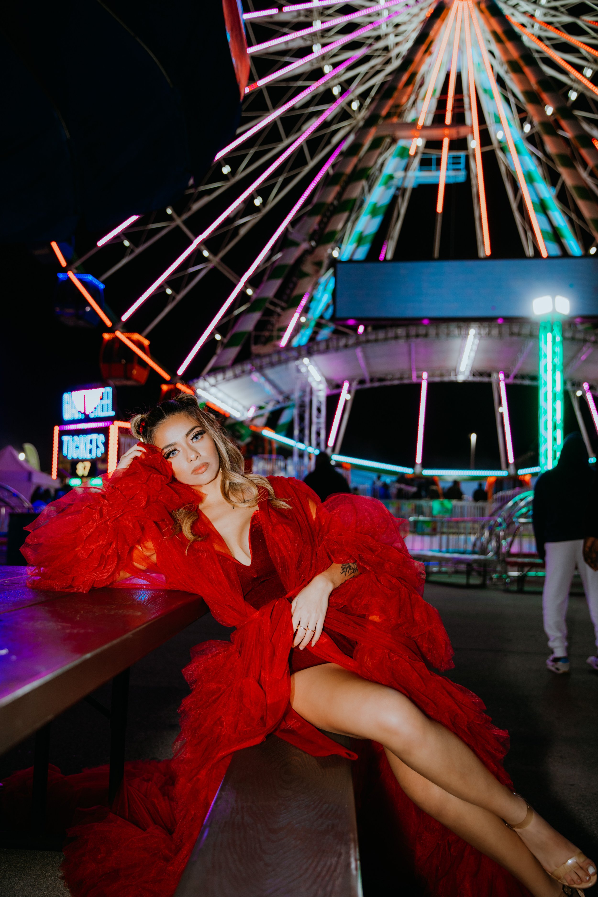 model at a photoshoot