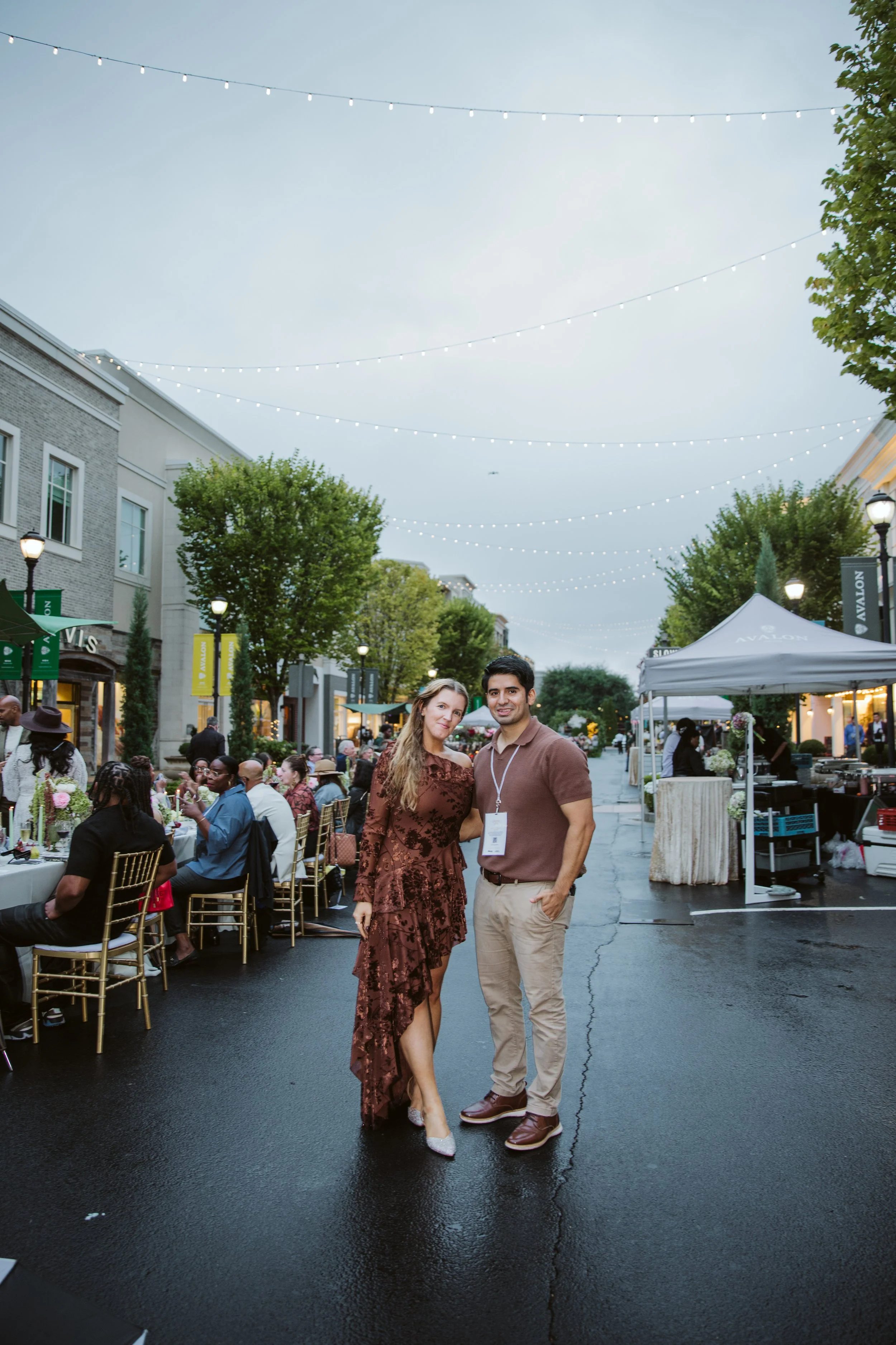 Crowd gathering at Alpharetta street 