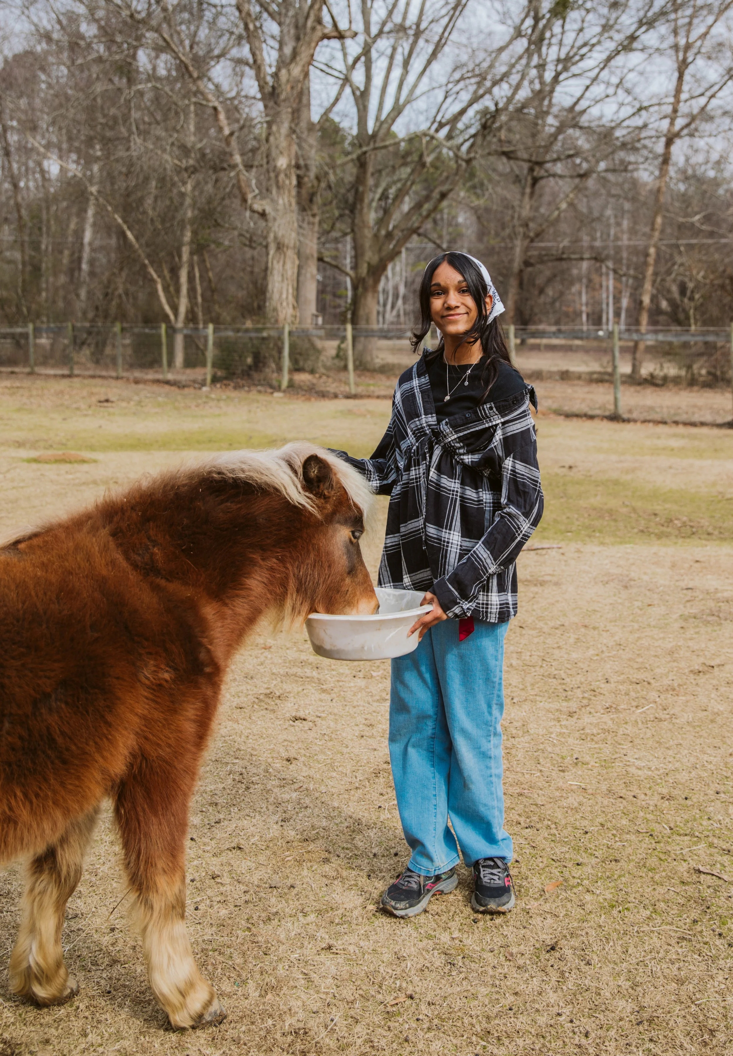 Student learning life skills through hands-on farm education