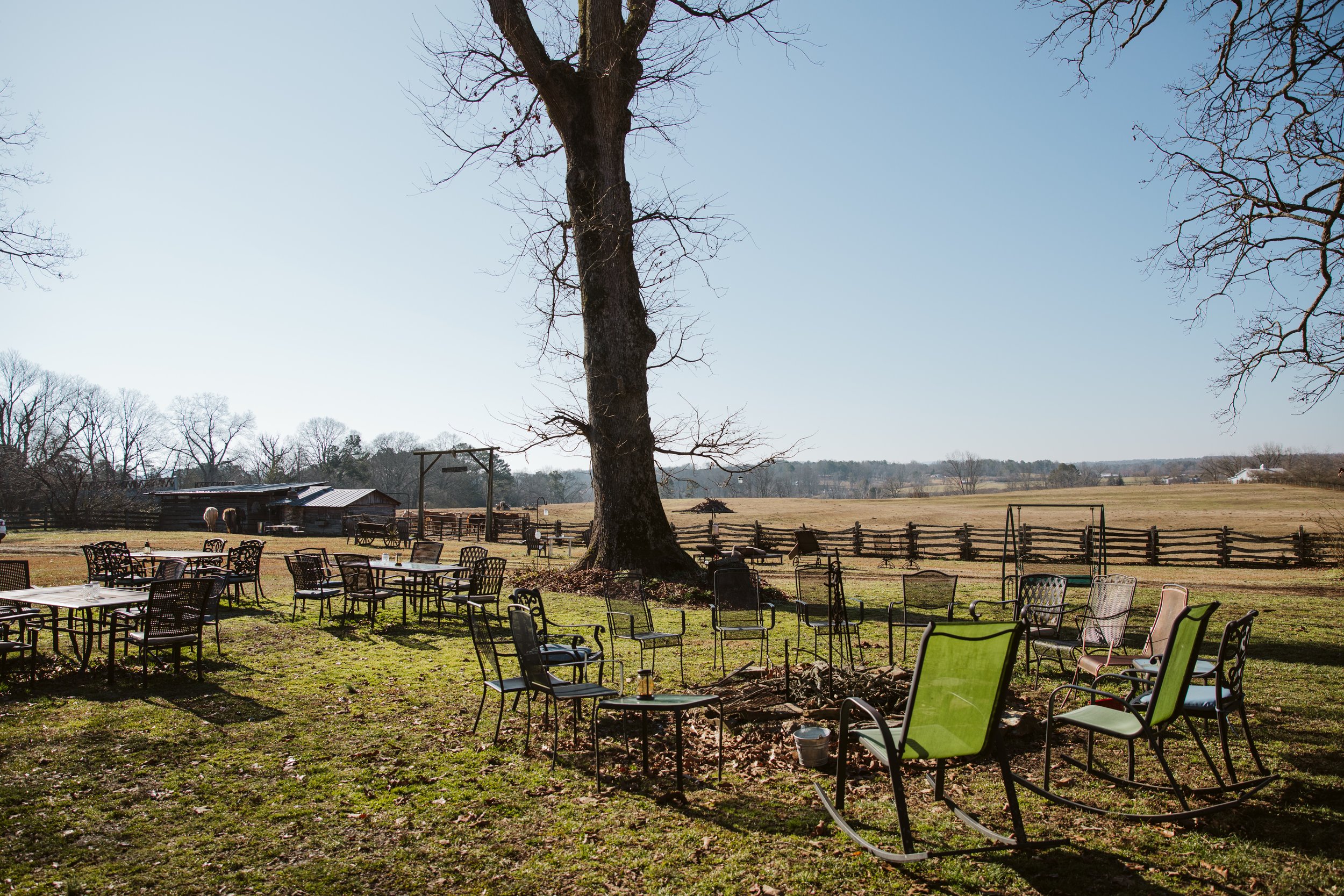 Ranch Fire Pit Overlooking Open Fields