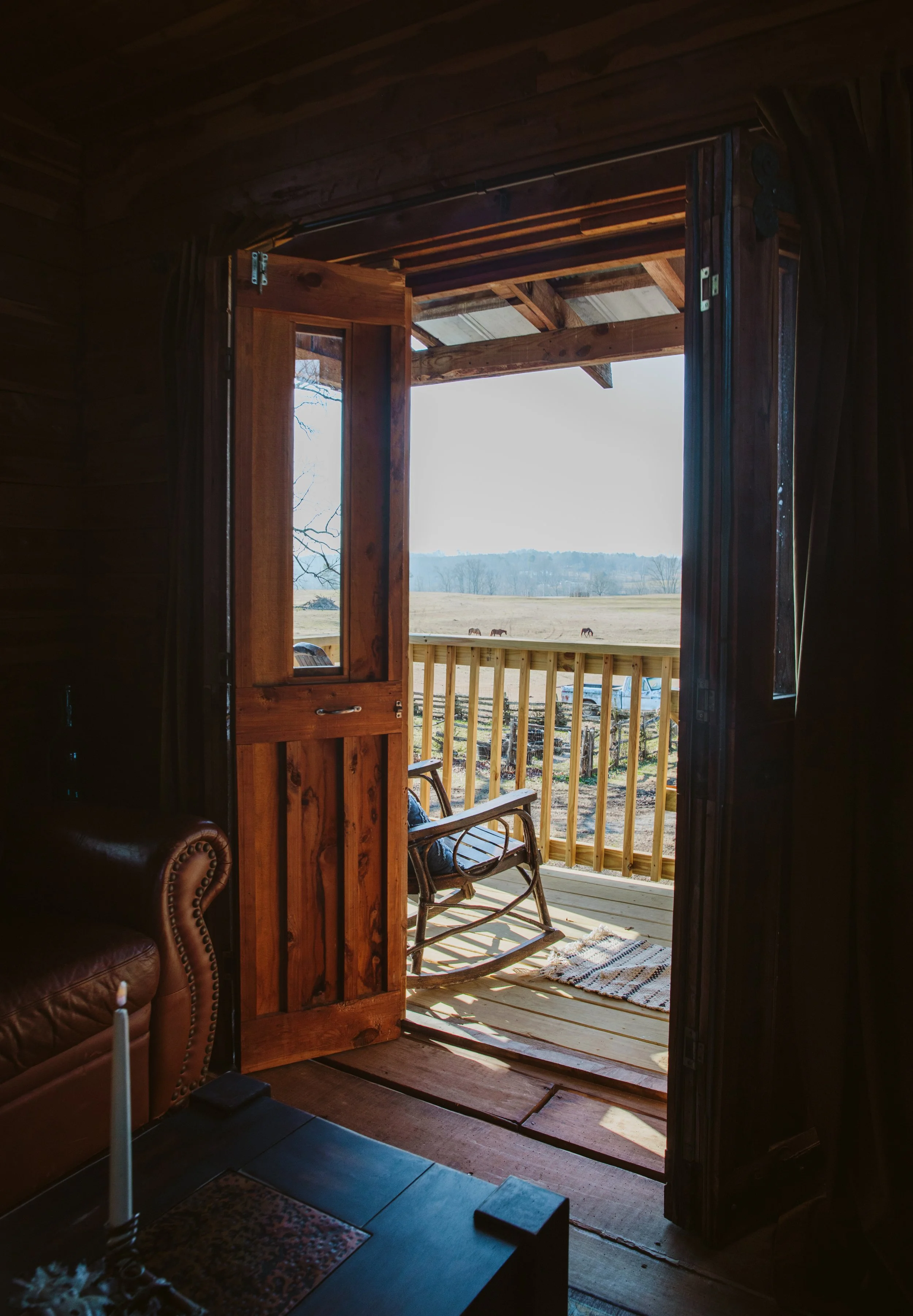 Cabin Balcony with Mountain Views