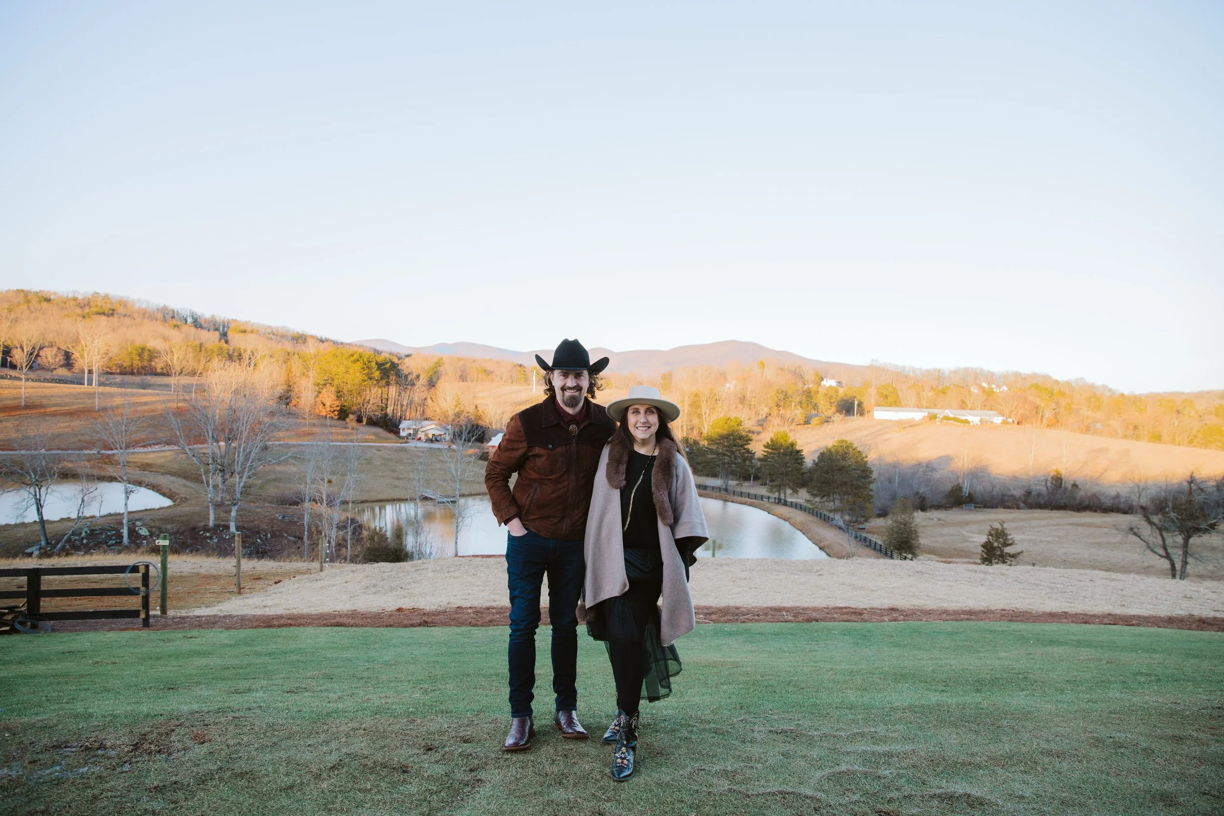 Guests Walking at Sunset at KC Bison Ranch