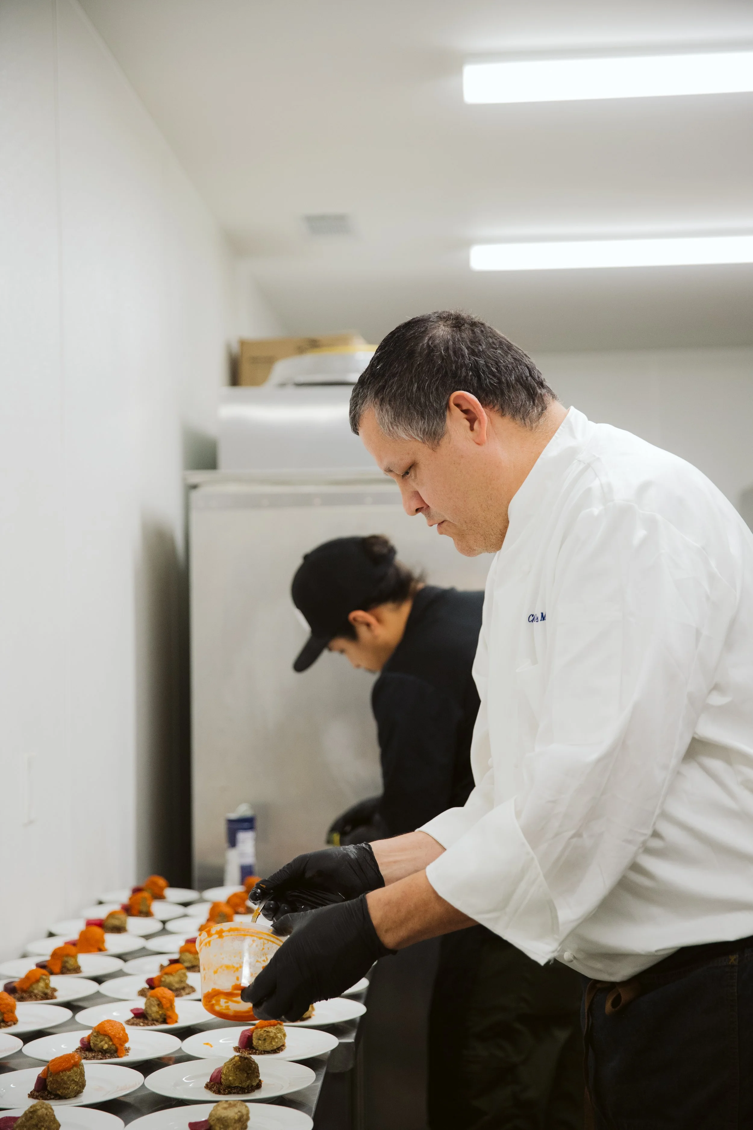 Culinary Team Preparing Dinner Service