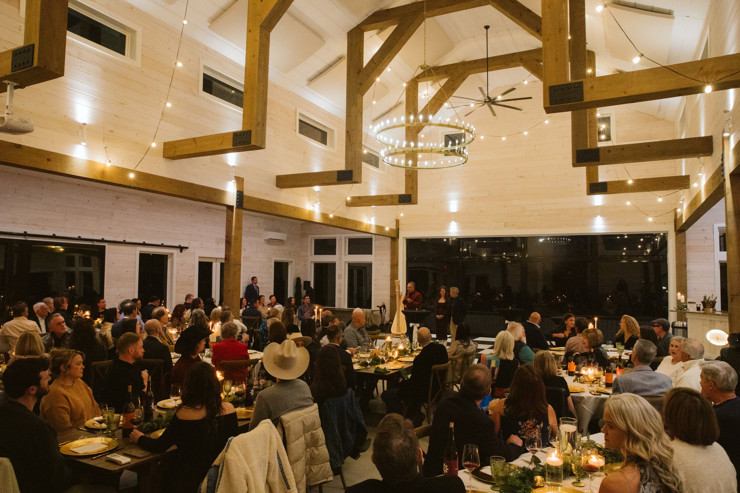 Guests Seated for Bison Dinner at The Overlook