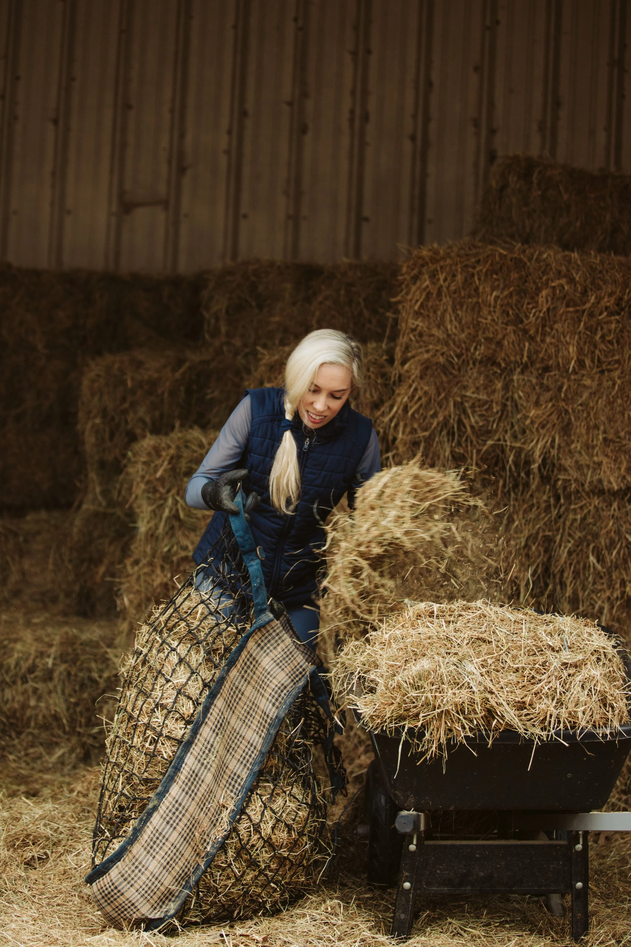 barn worker hay