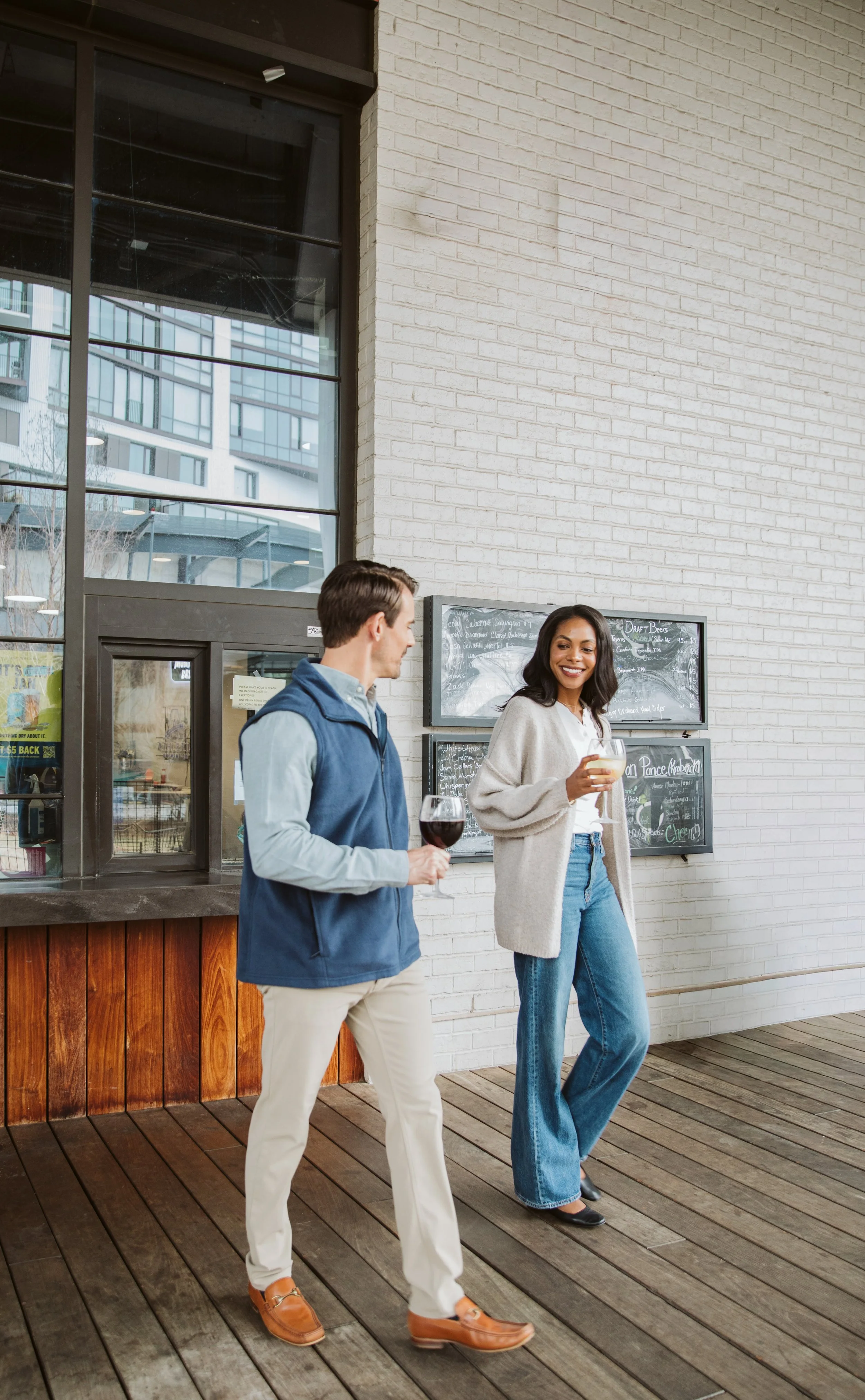 Couple walking outside Kroger grocery store near Beltline