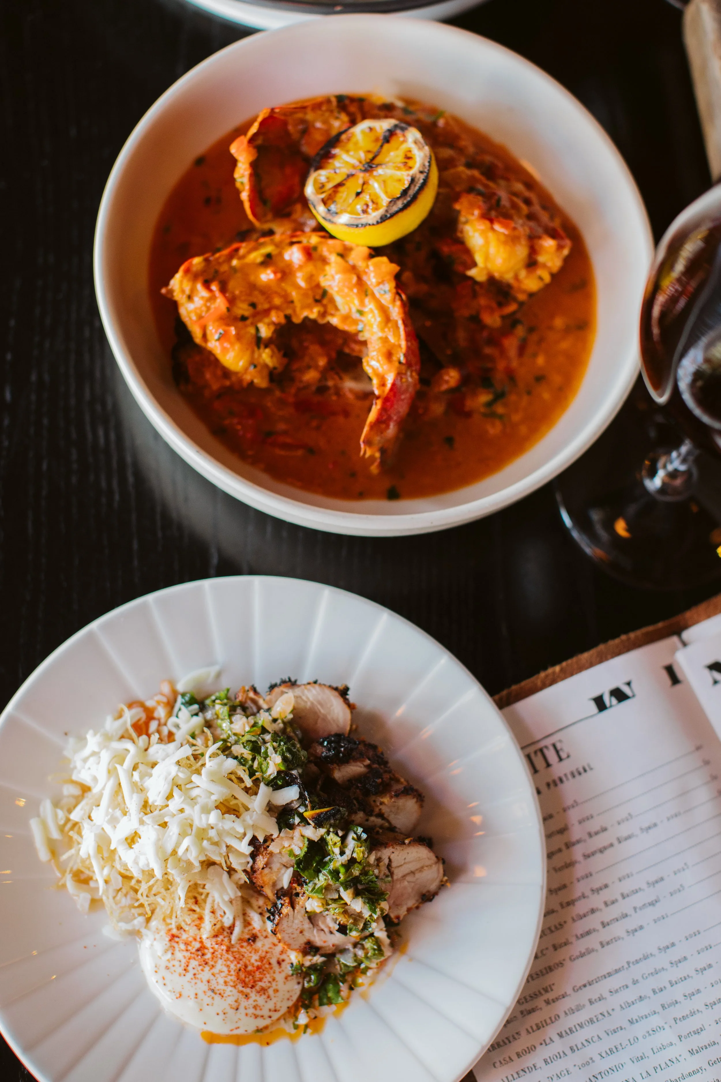 Gourmet restaurant dishes photographed for food marketing