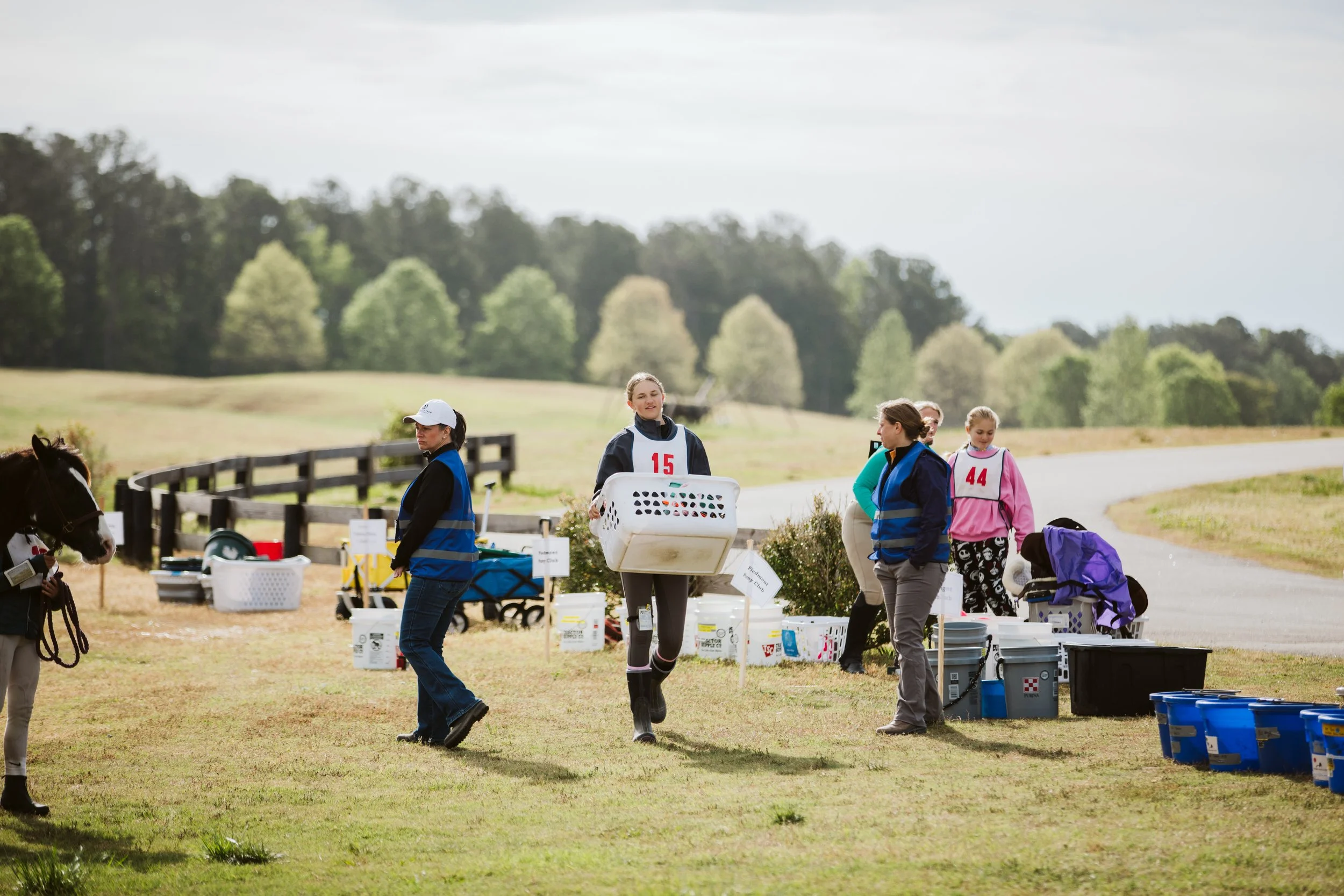 Volunteers working at horse trials event
