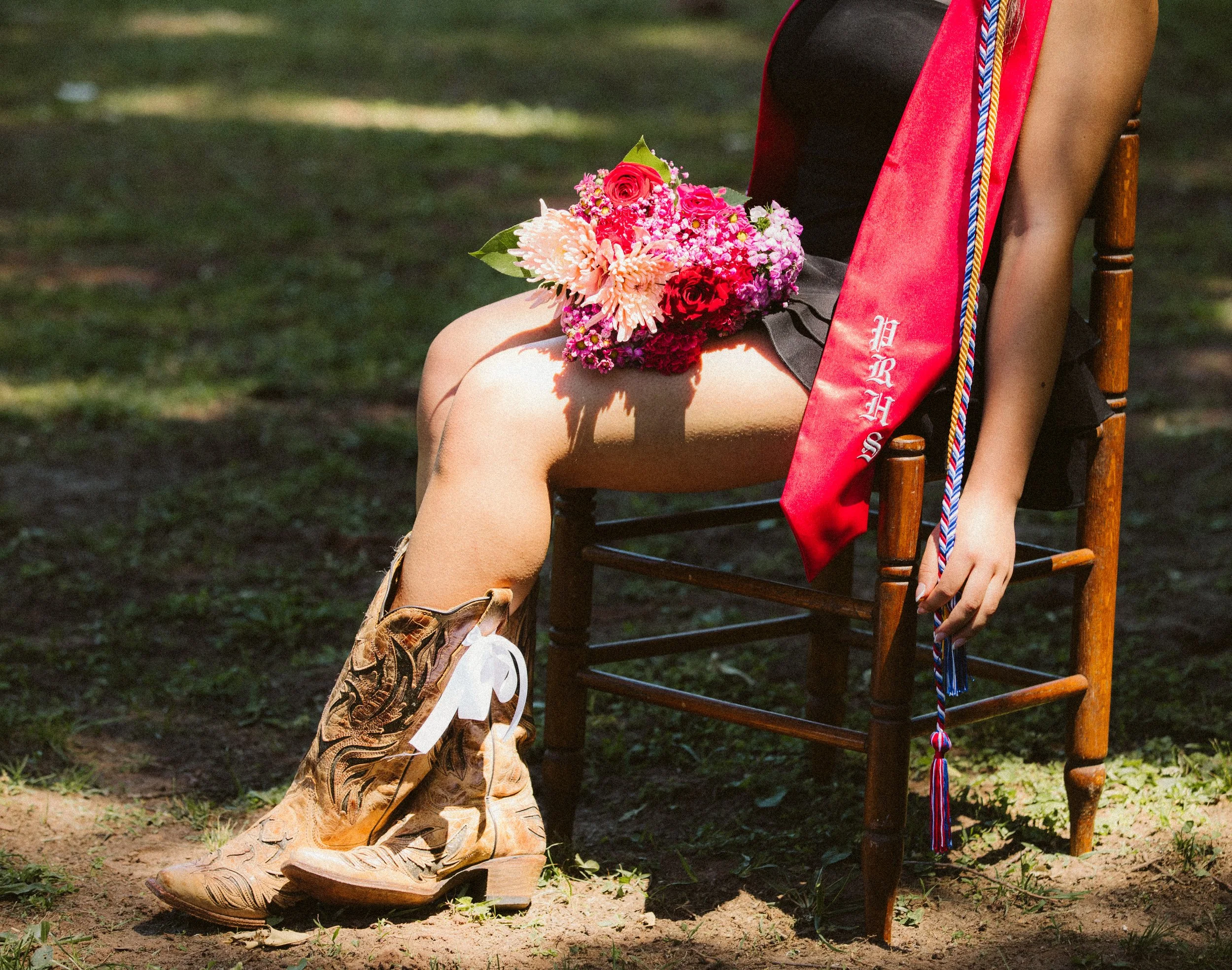 Cowboy boots graduation detail photos