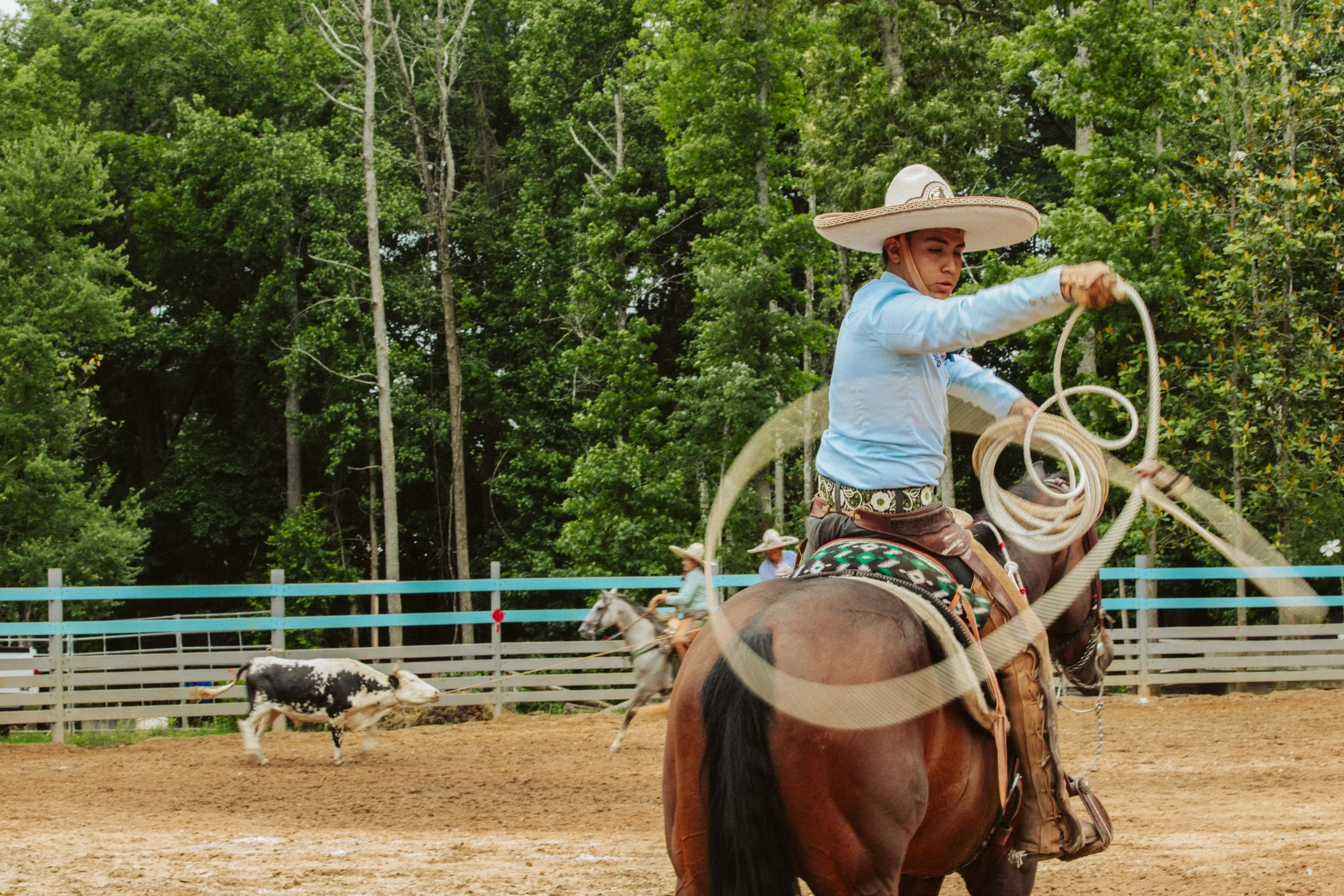 Charro Practicing Lasso Skills