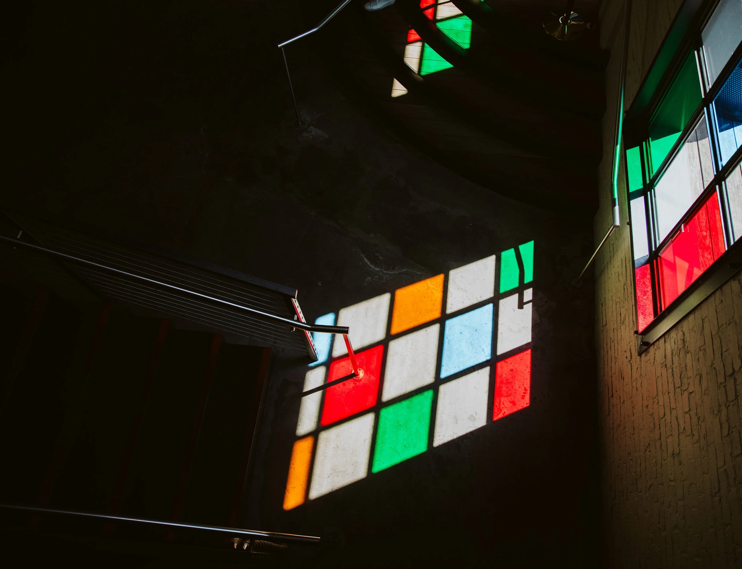 Colorful Stained Glass Detail at Ponce City Market