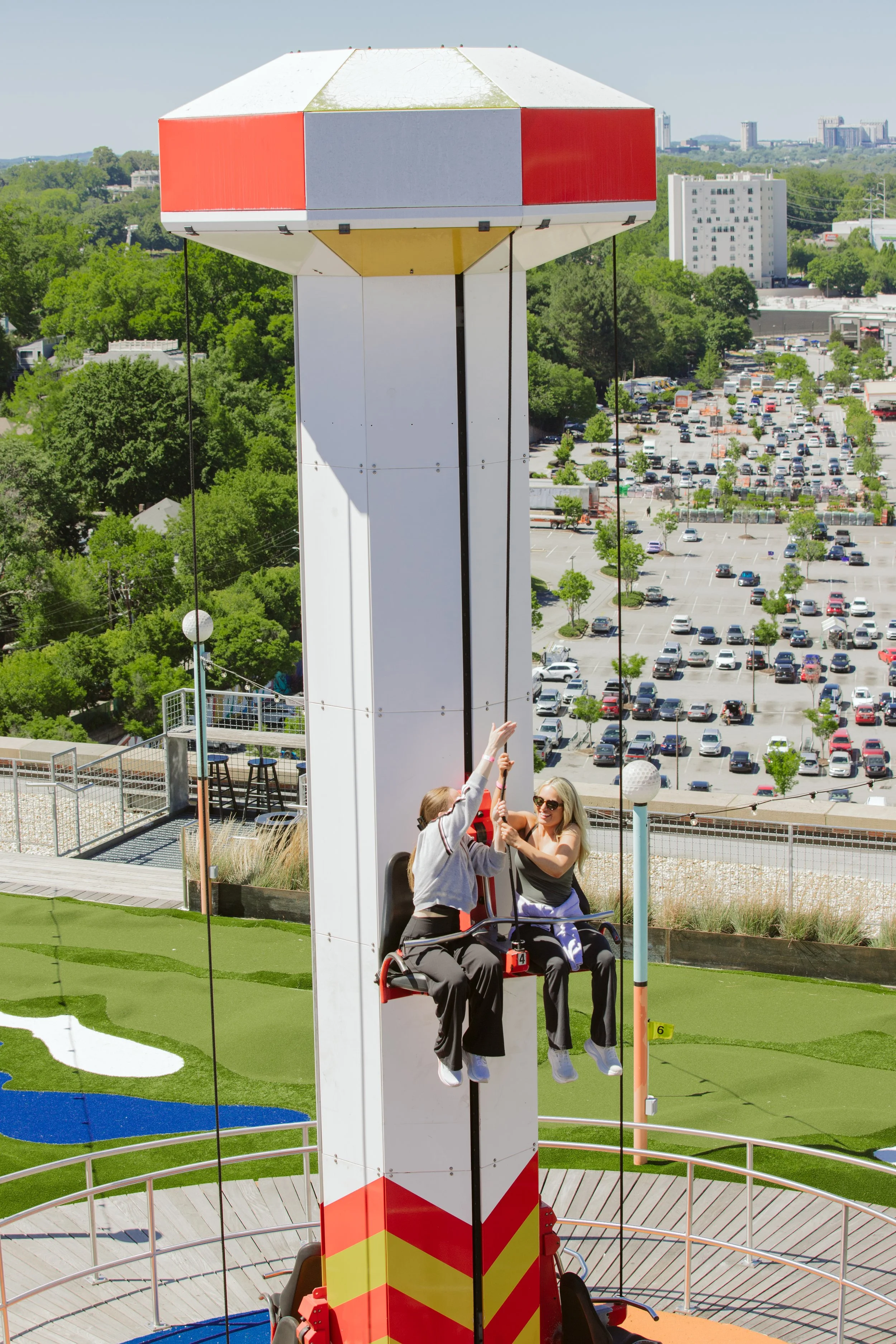 Rooftop Drop Tower Attraction at Ponce City Market