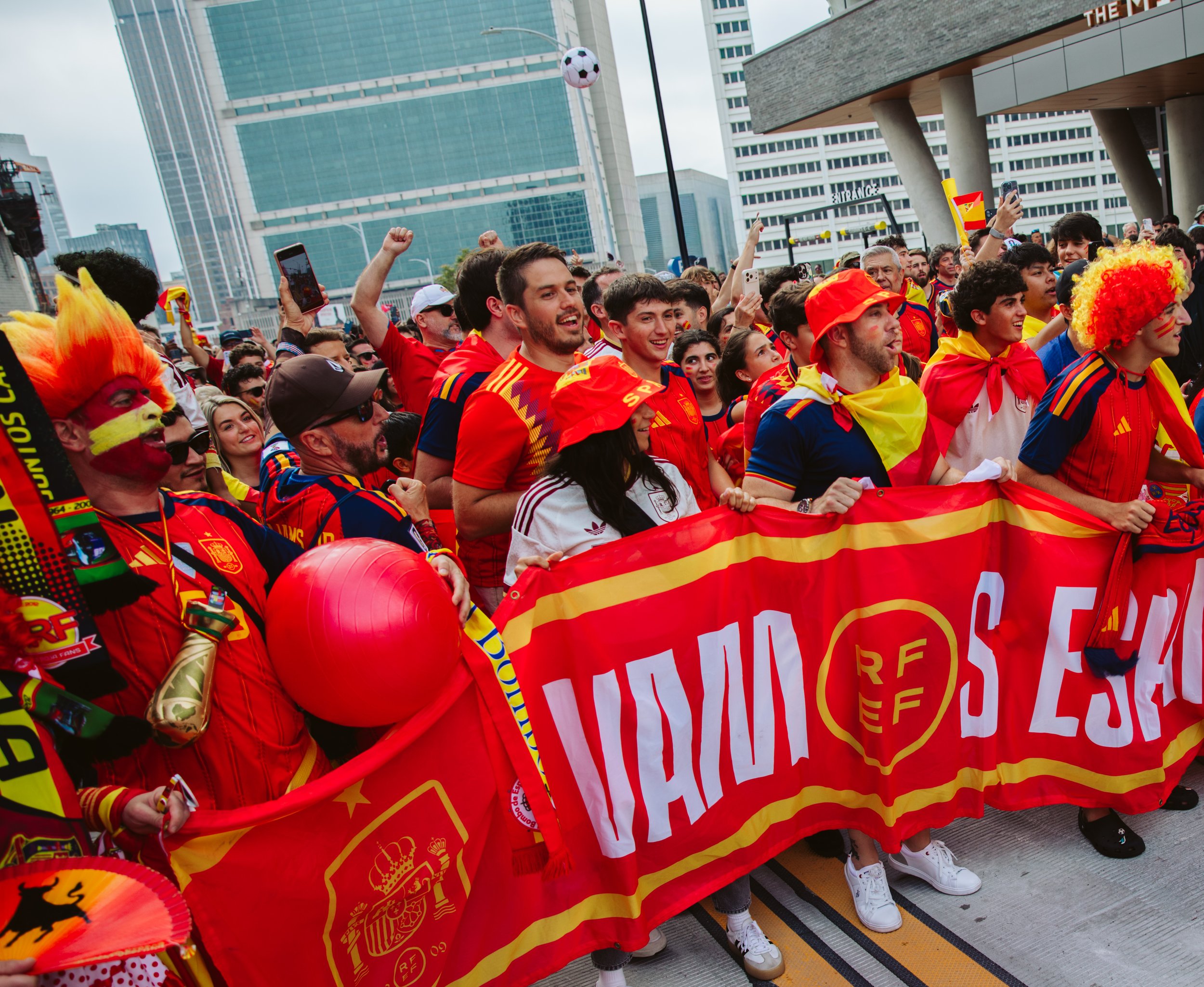 Spanish Supporters Group Portrait at Fan Festival