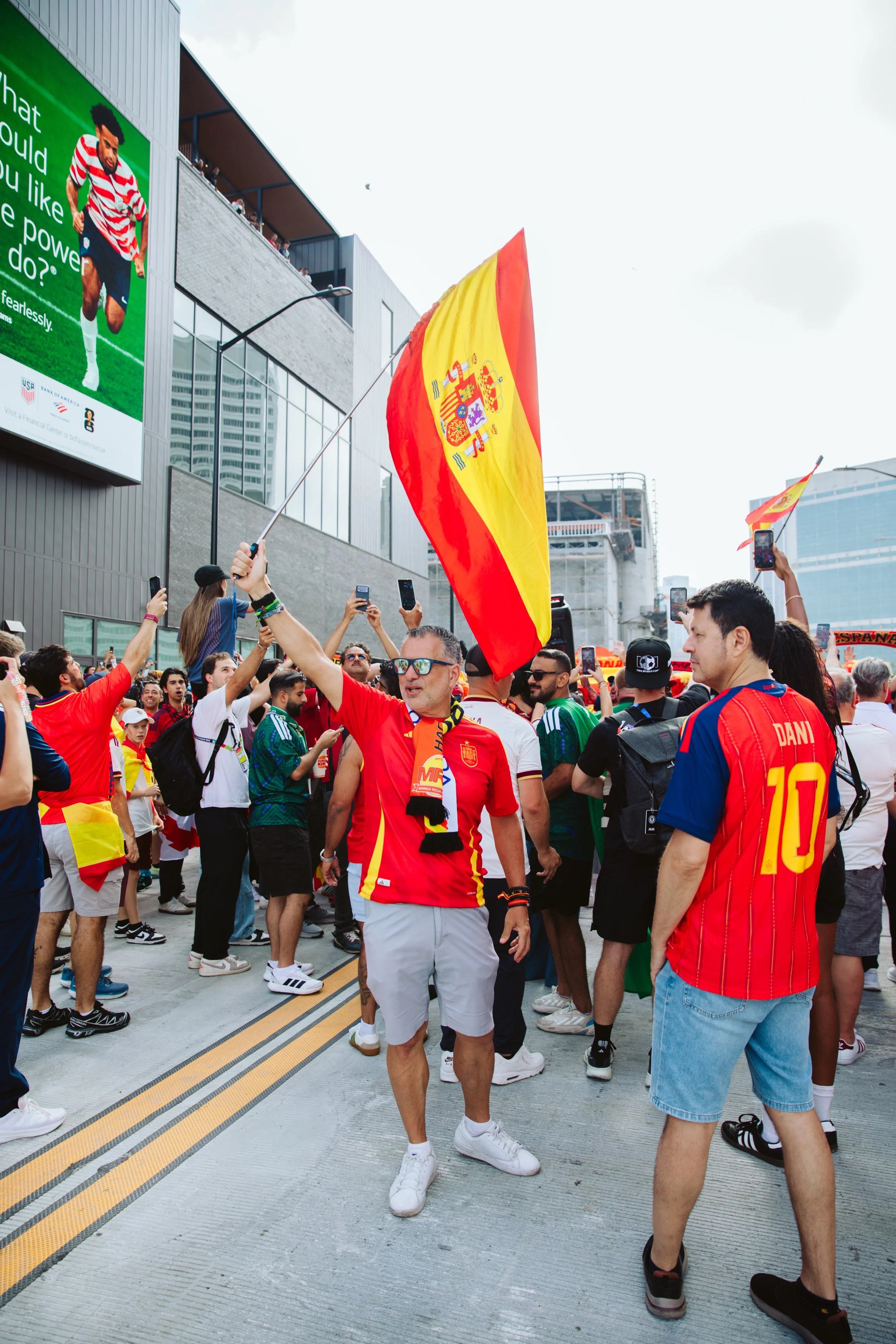 spanish Fans Walking Toward Fan Festival Events