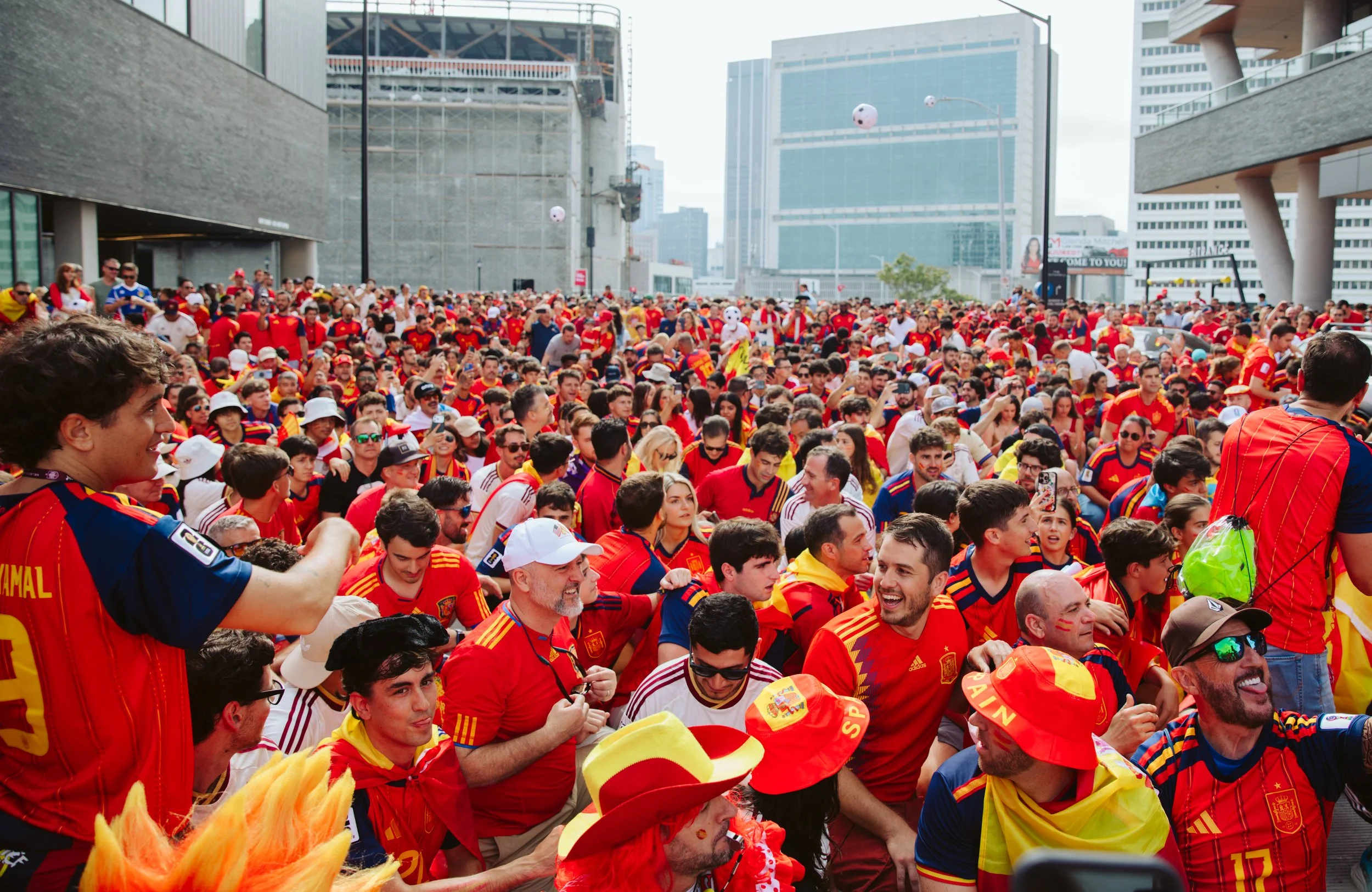 Large Crowd of Spain Fans Gathered in Atlanta