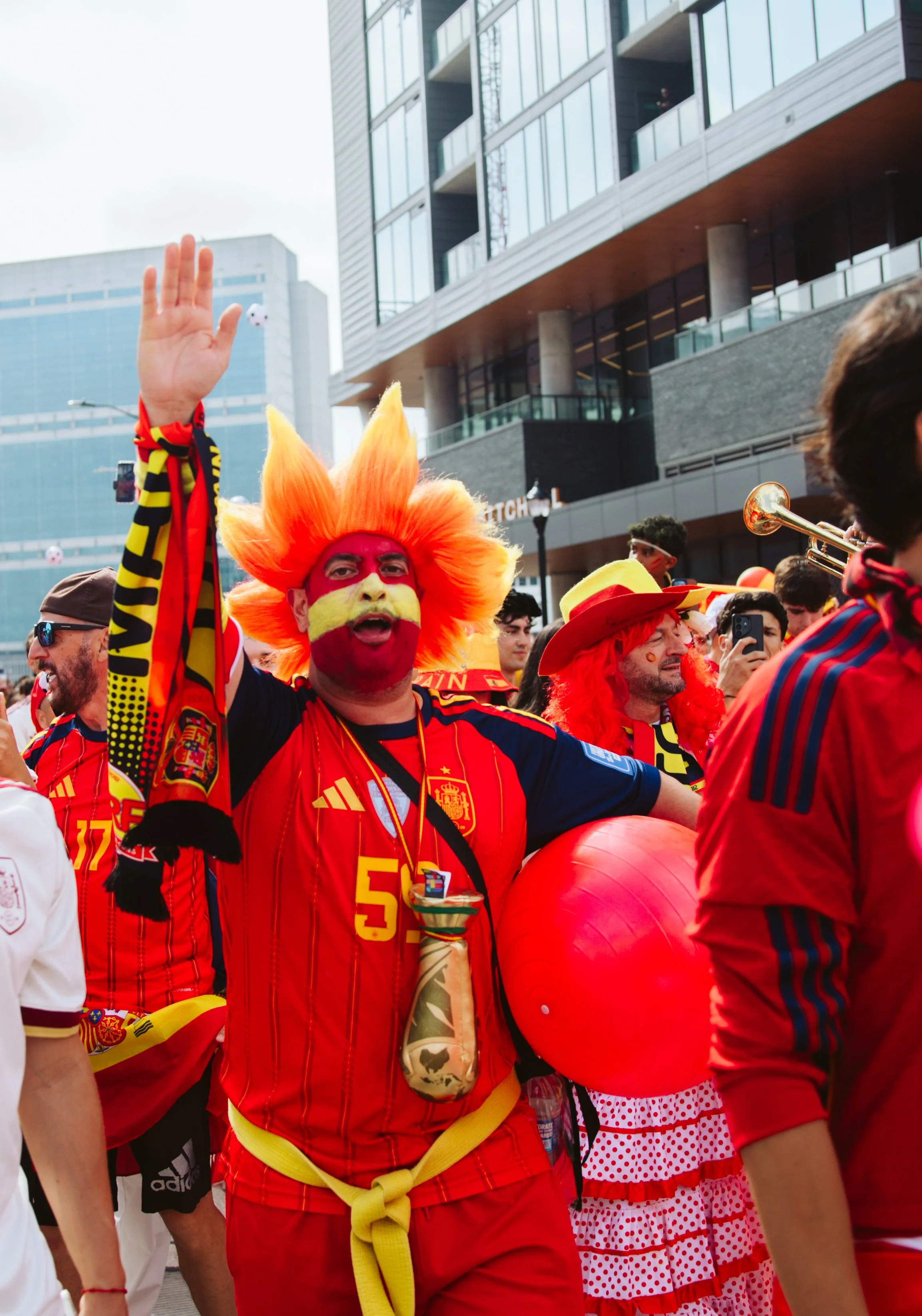 Spain Fan Cheering During World Cup Celebration