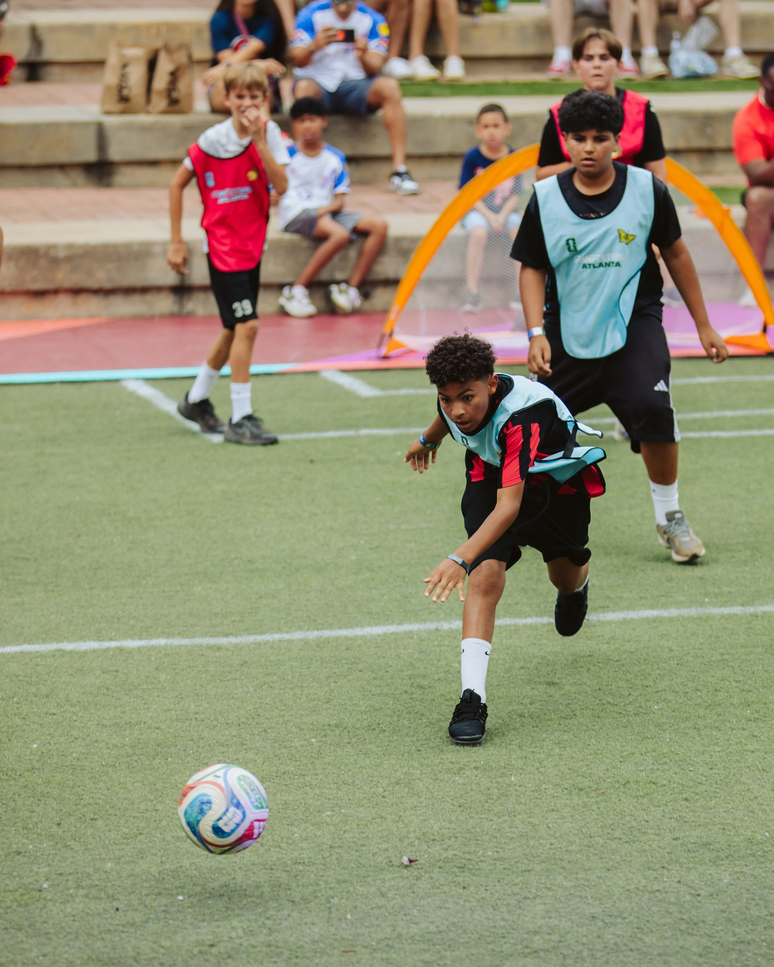 Young Soccer Player Dribbling Ball