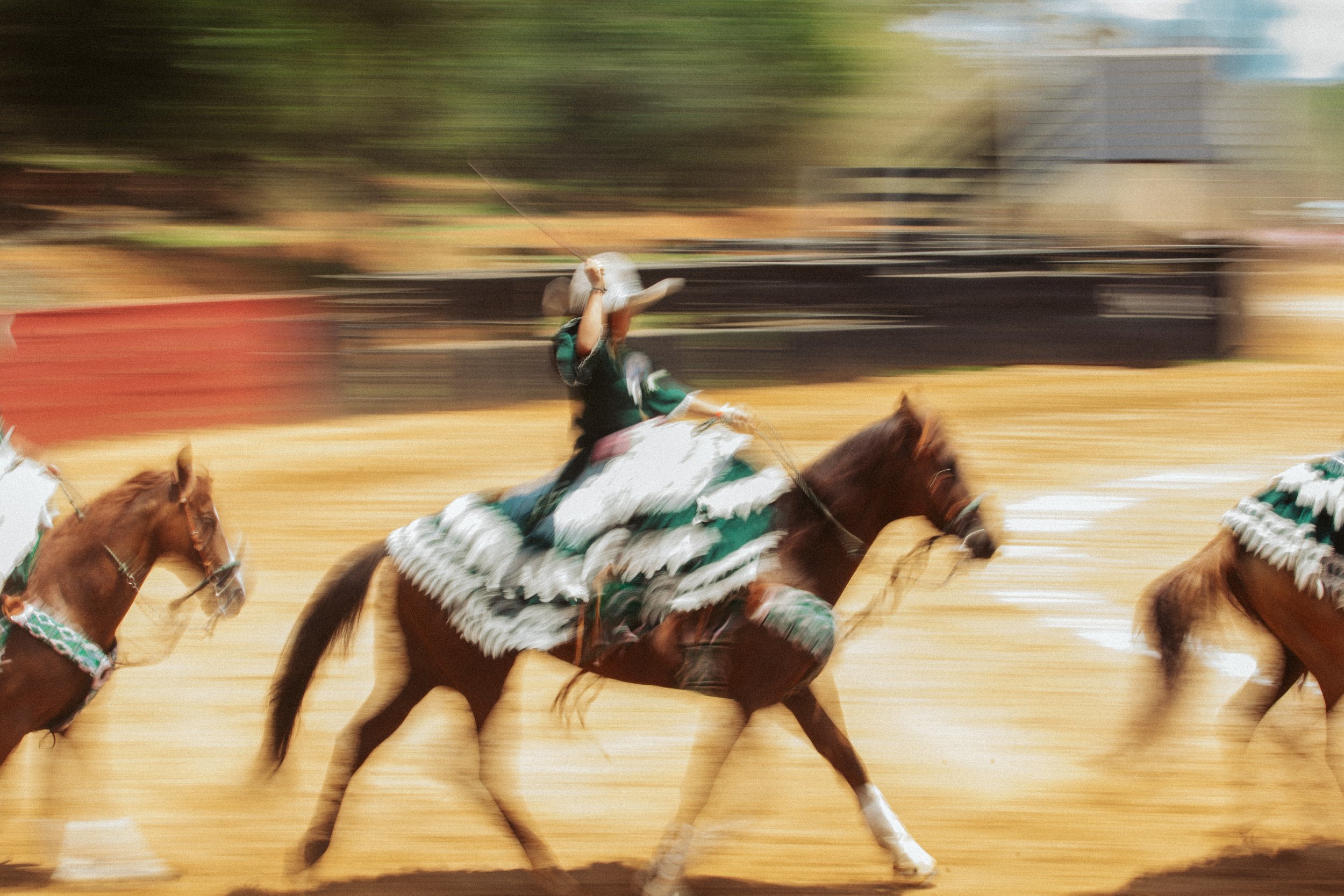 Escaramuza rider in motion