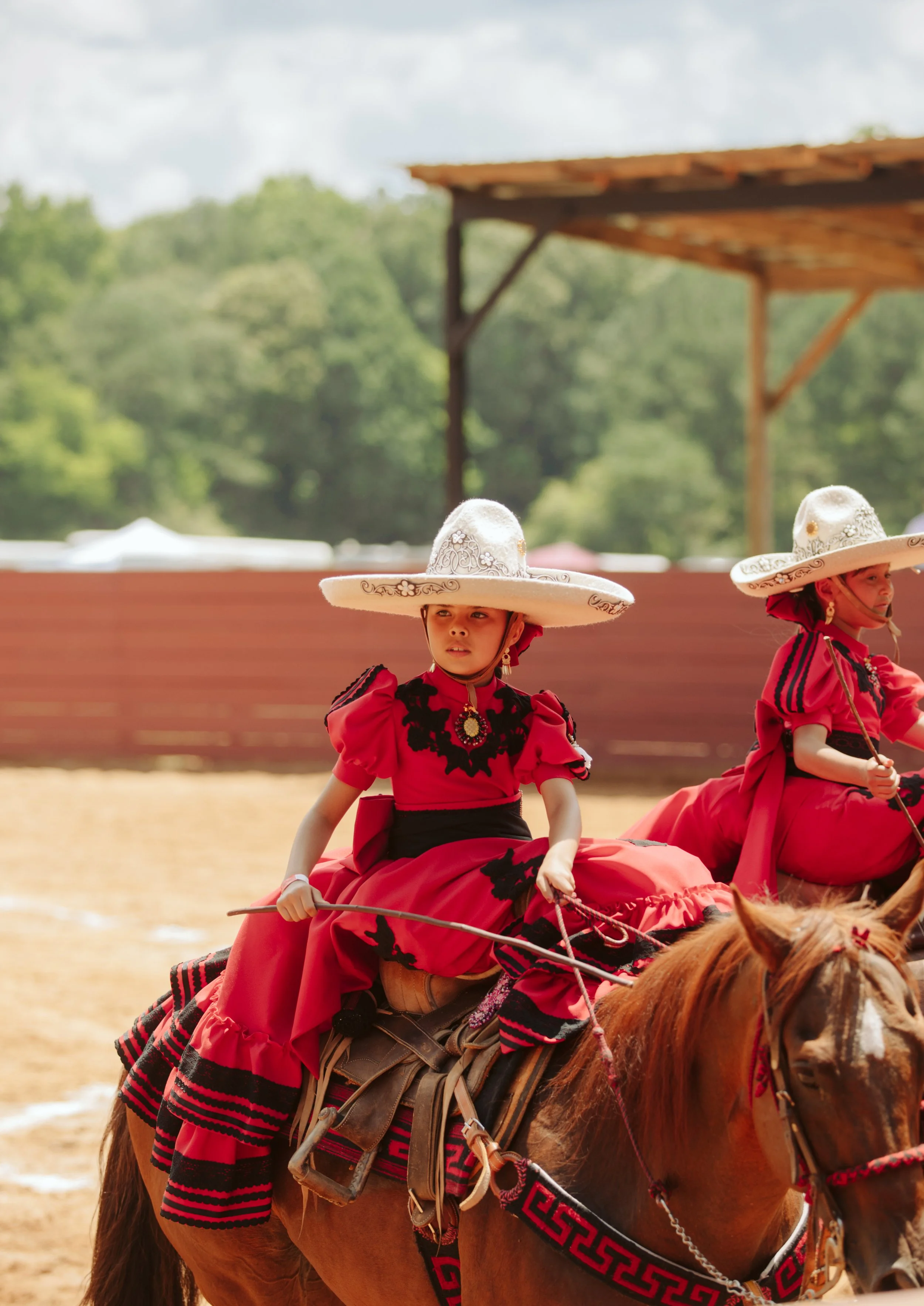 Escaramuza riders on horseback