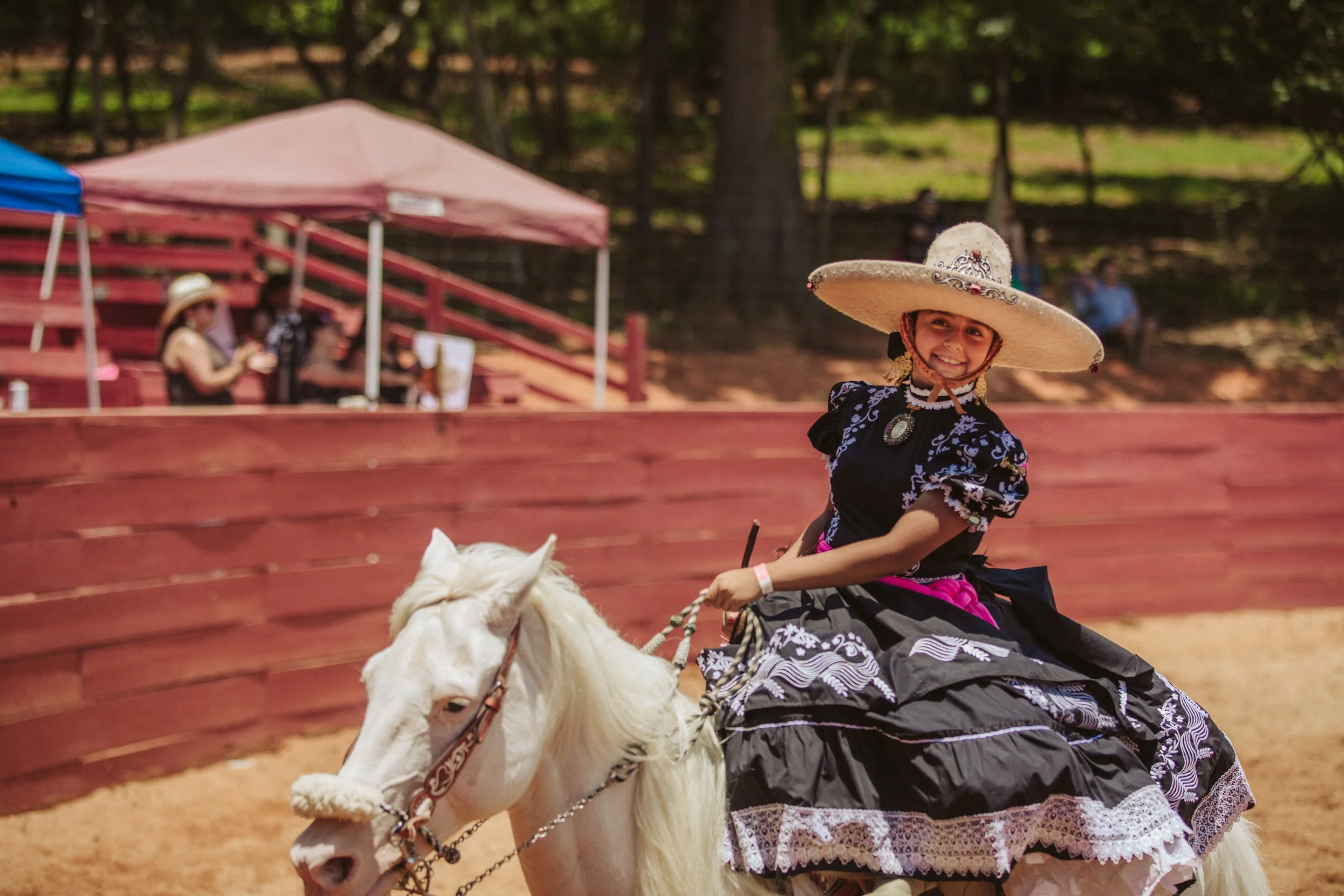 Charra rider on white horse