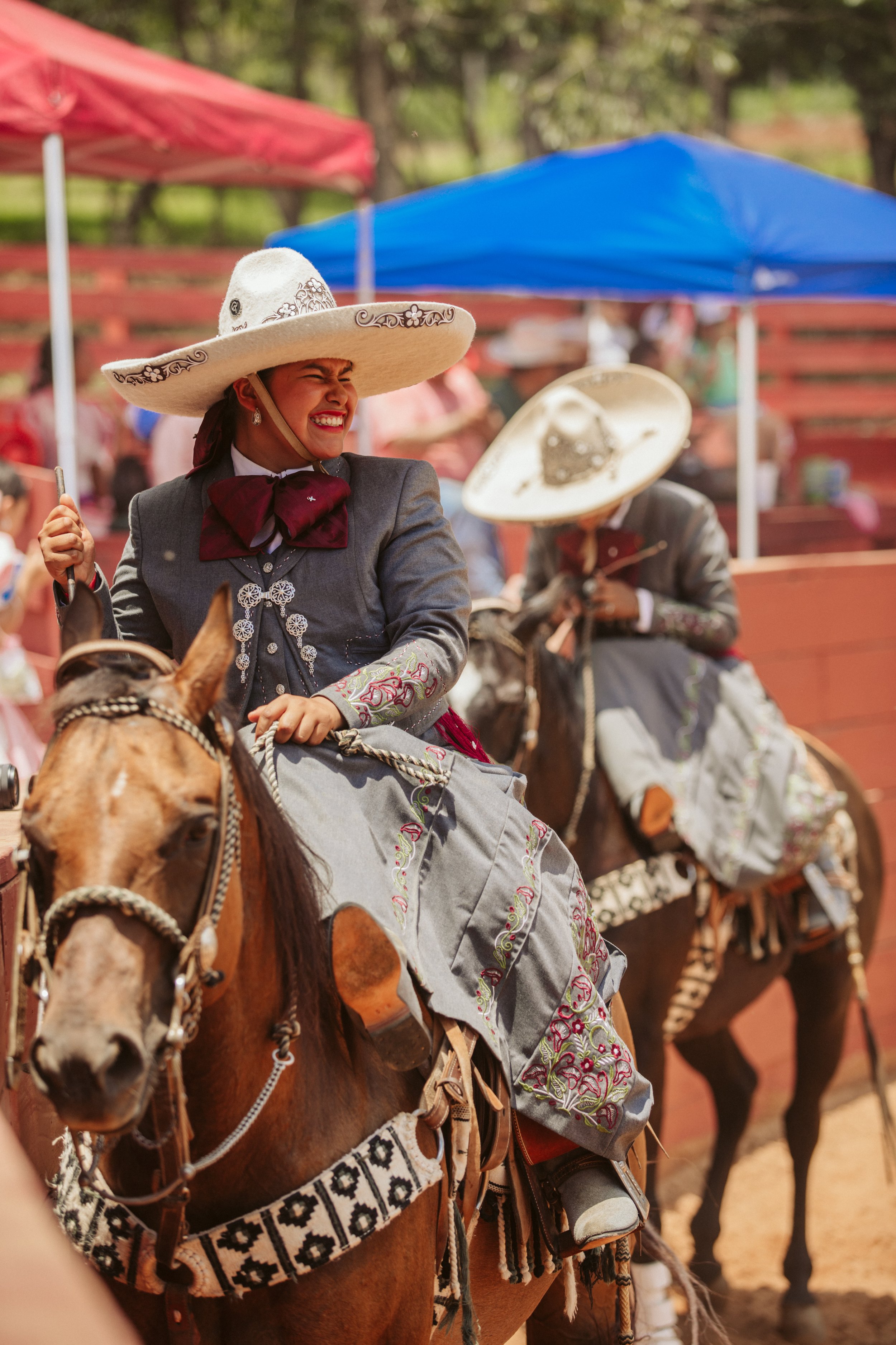 Charra riders waiting in arena