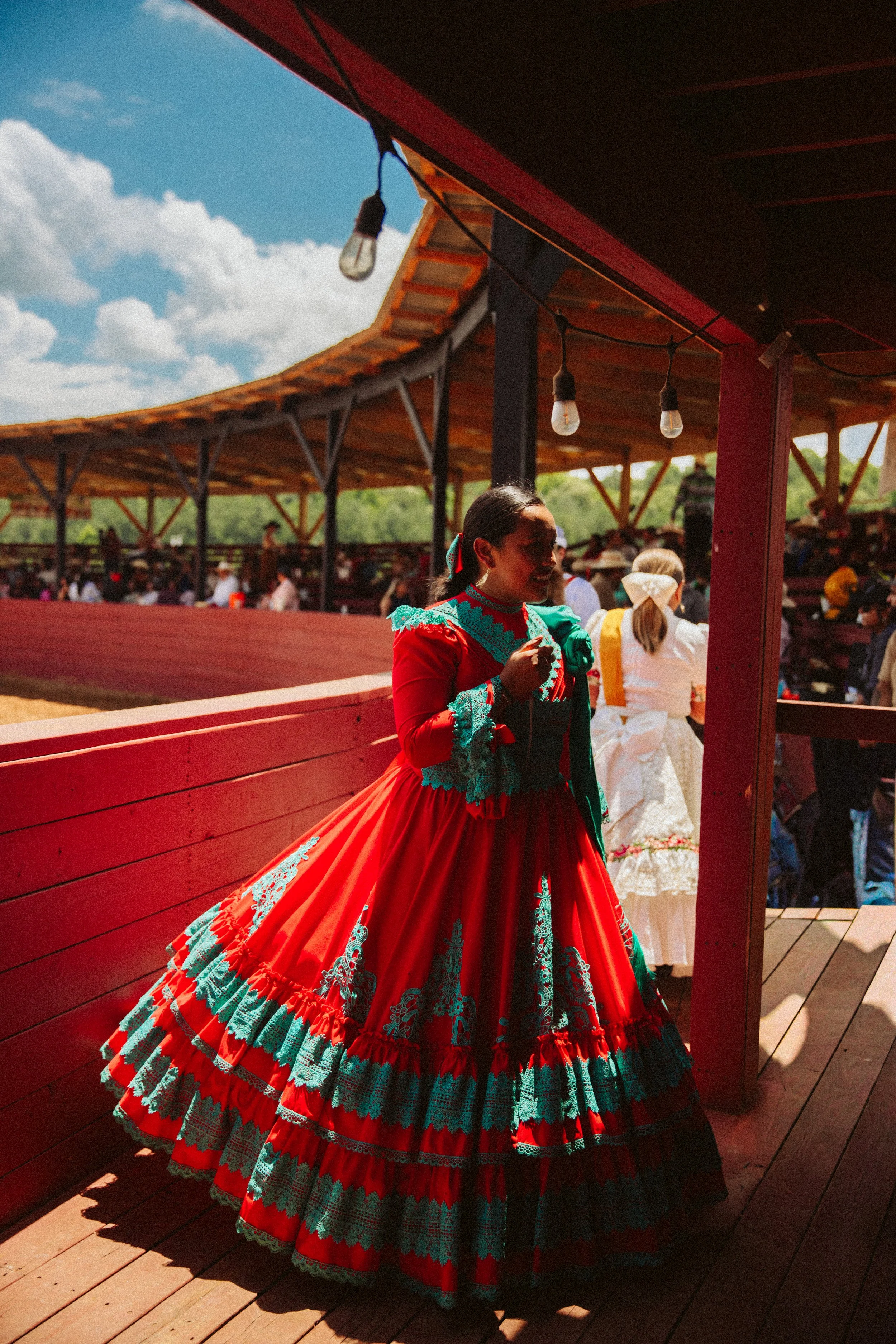 Traditional Mexican dress at charreada