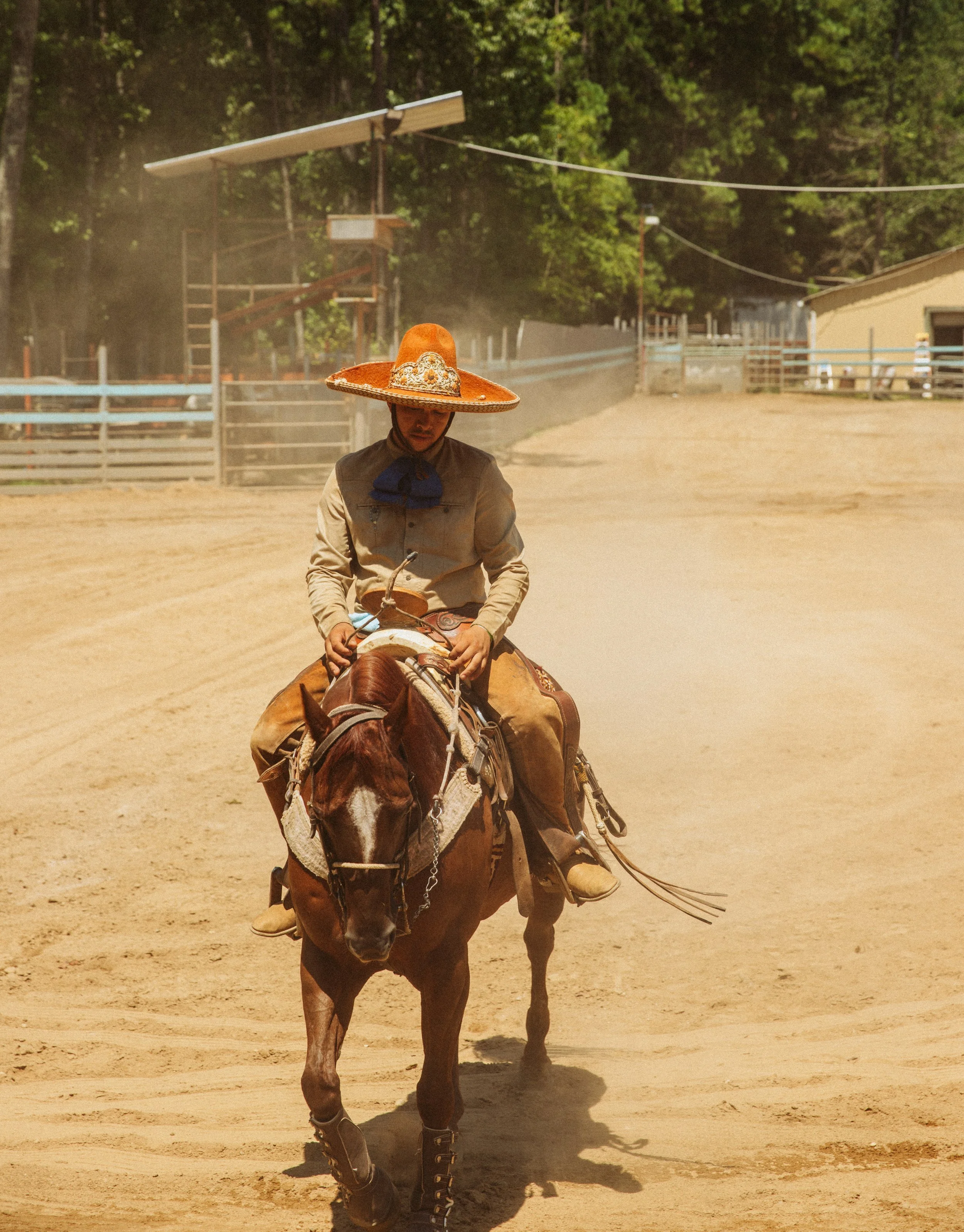 Charro Rider Riding Through the Arena