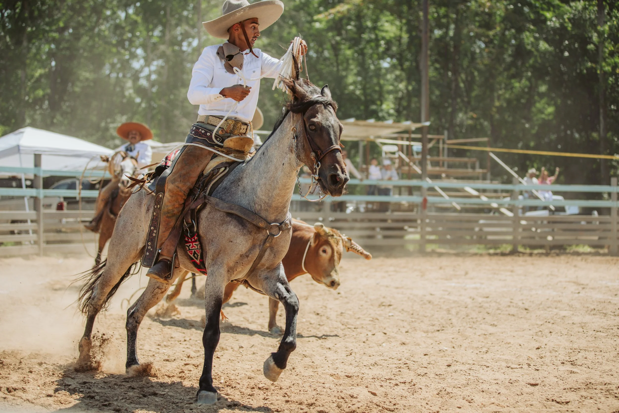 Charros Riding Together in the Arena