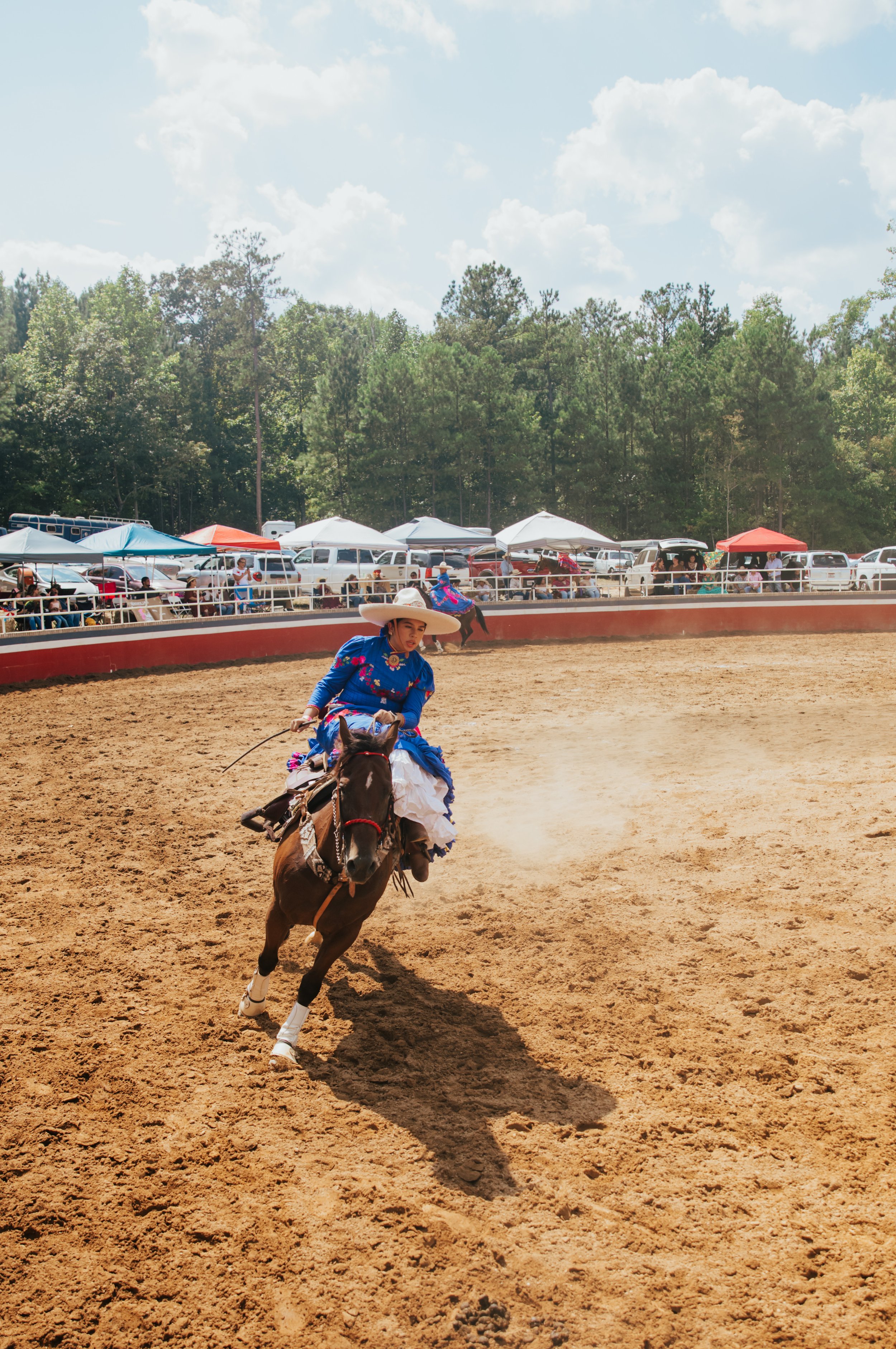 escaramuza  Rider Crossing the Arena