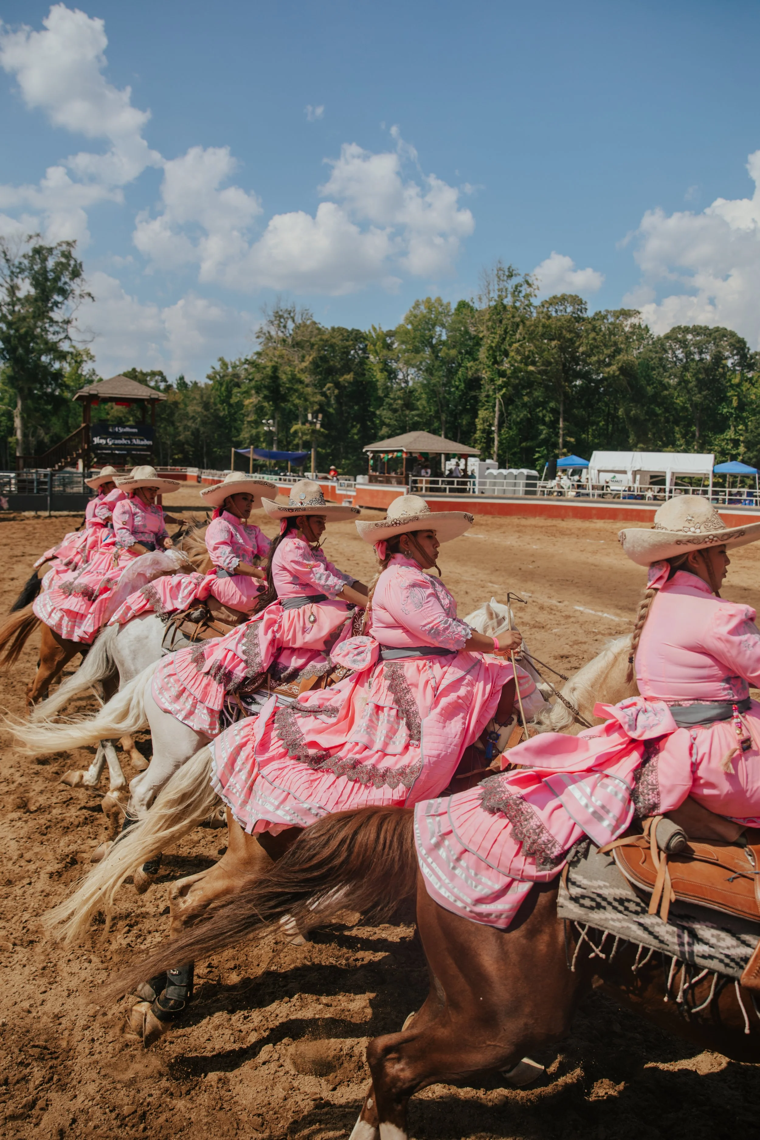  Pink Escaramuza Team in Formation