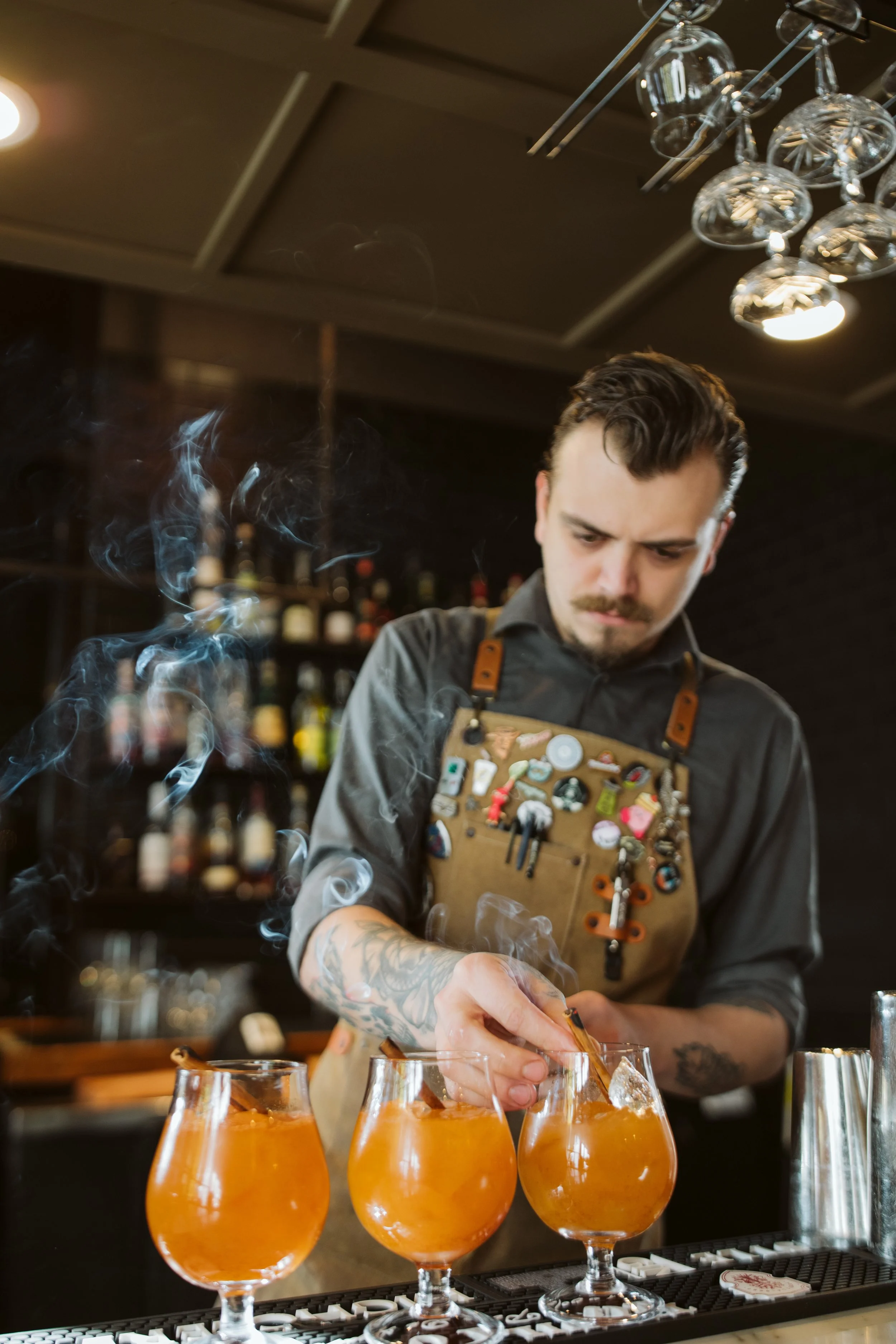 restaurant branding photography for bartender and bar 