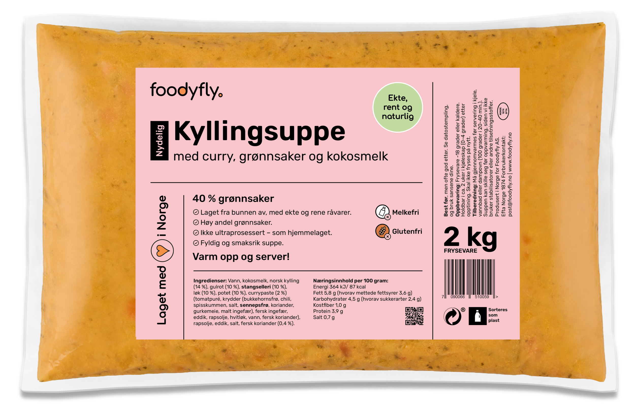 Kyllingsuppe med grønnsaker og kokosmelk
