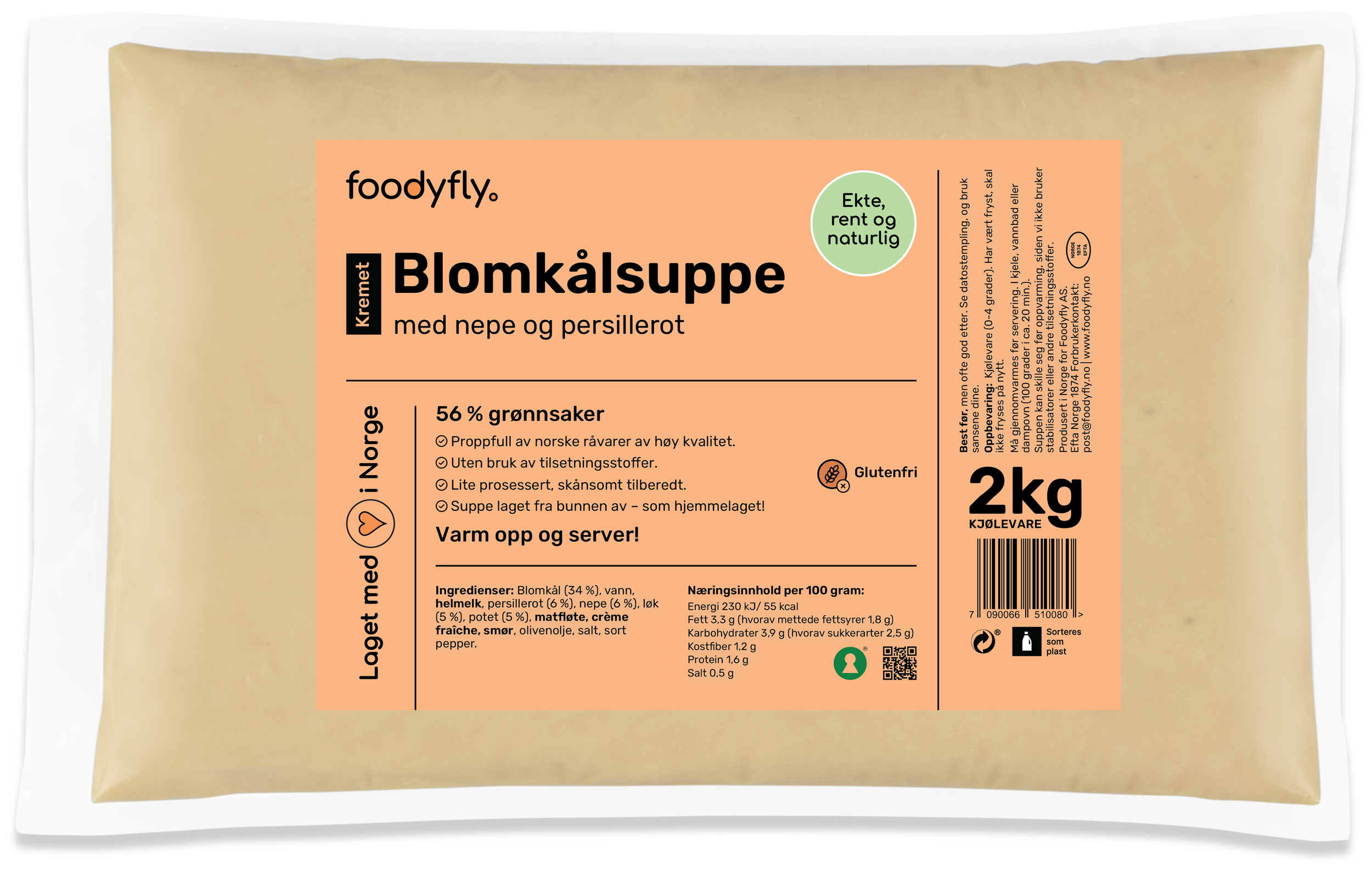 Produktbilde av blomkålsuppe med nepe og persillerot