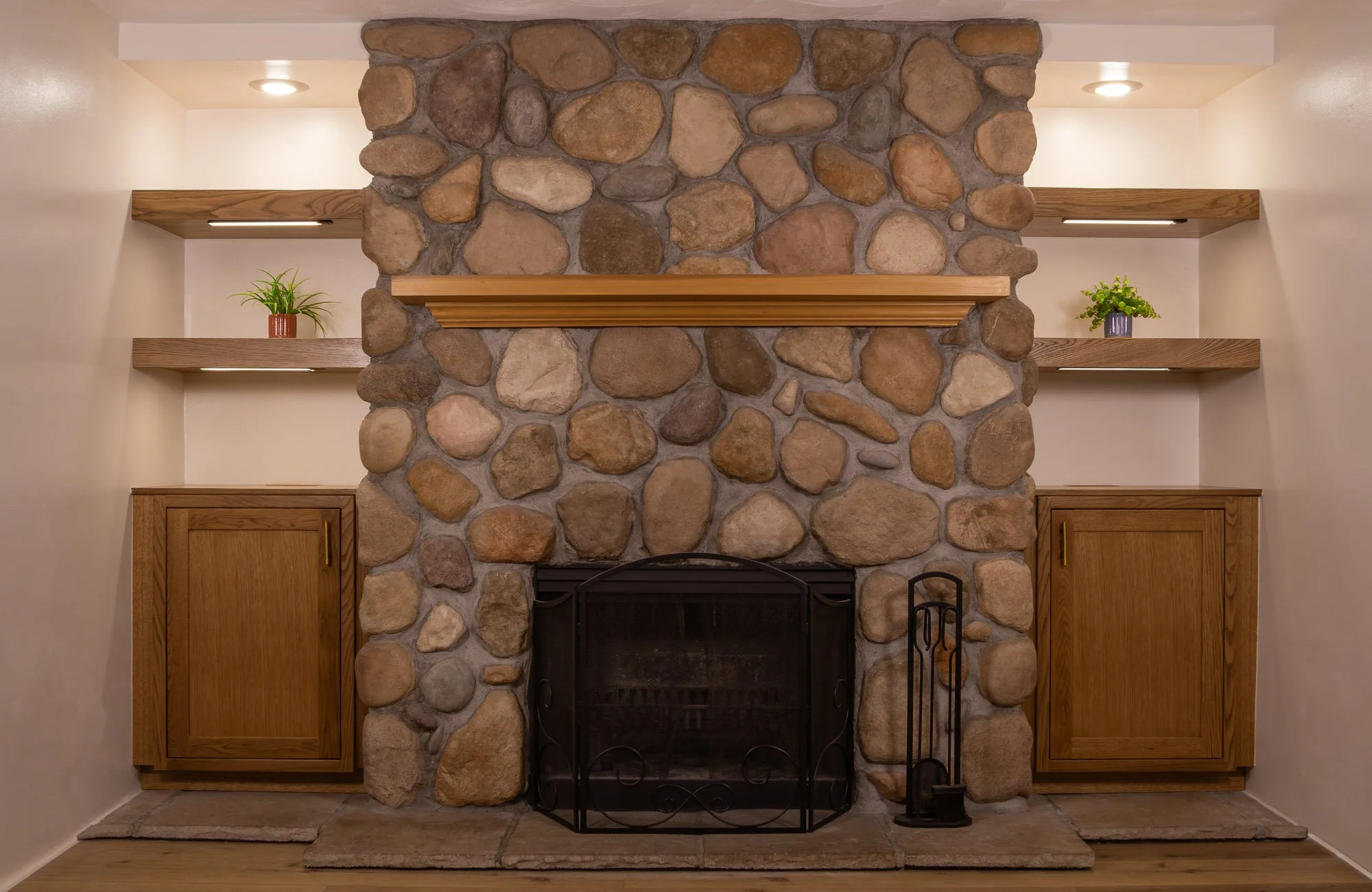 White Oak Fireside Built-Ins