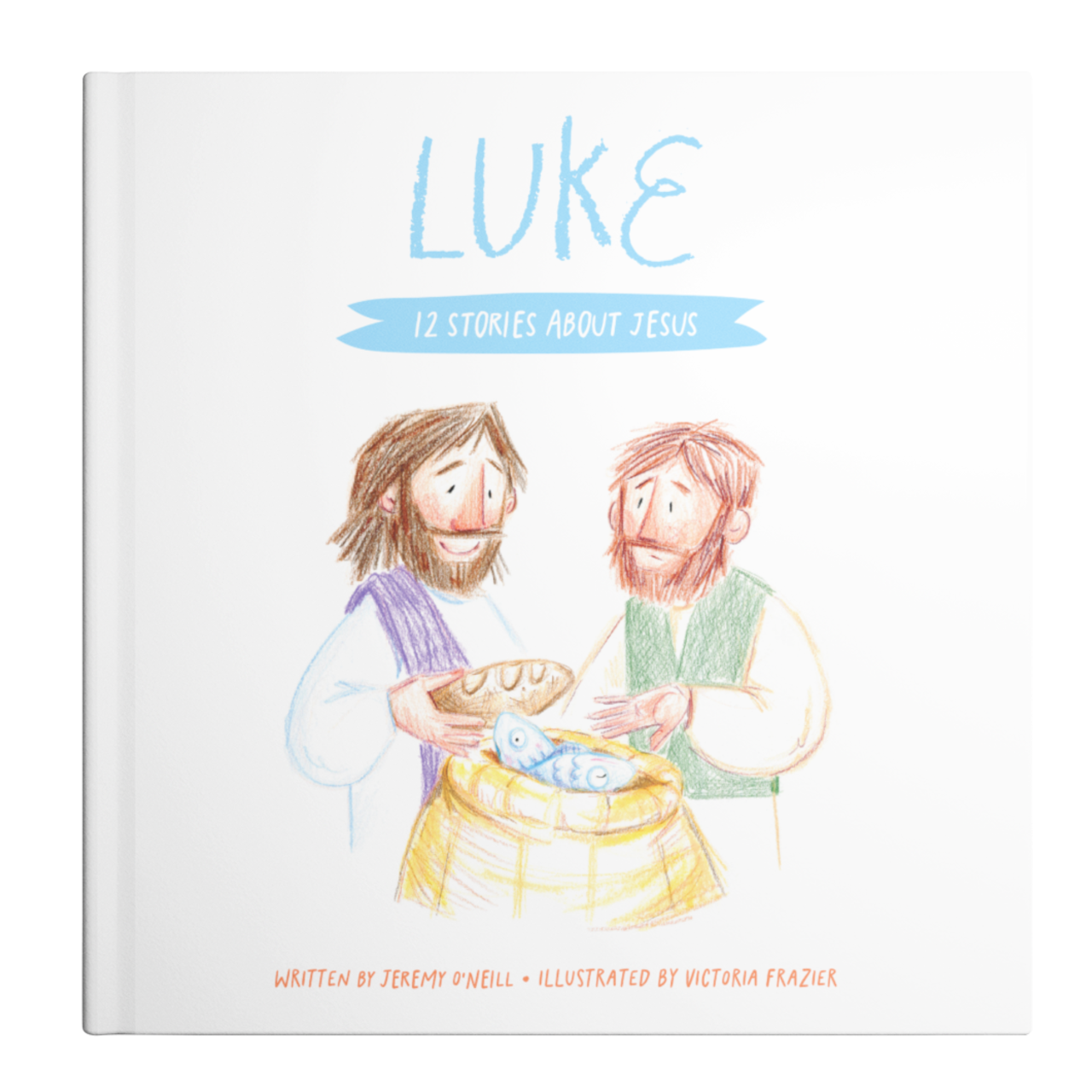 Kids storybook titled "Luke: 12 Stories About Jesus" for parents looking for a children's Bible storybook