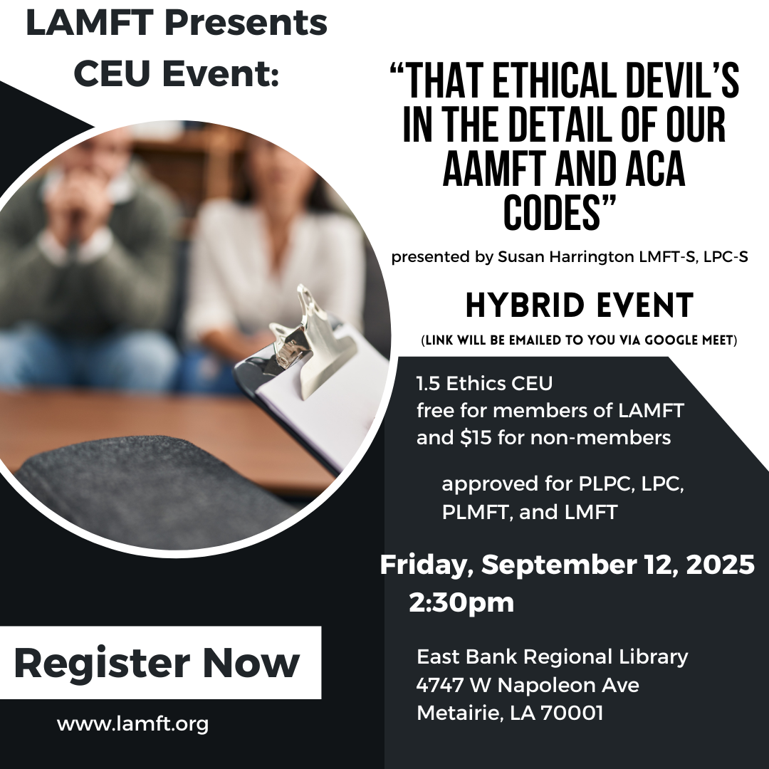 CEU Events — Louisiana Association for Marriage and Family Therapists