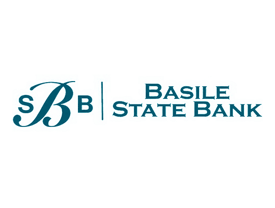 Logo of Basile State Bank with the initials S B B and the full bank name.