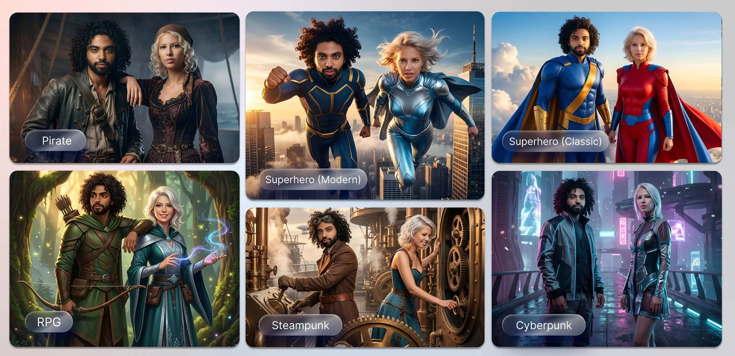 Fantasy AI Photo Booth

Step into a world where imagination has no limits. With AI MultiVerse Fantasy by Xpressbooth, a single photo transforms you into the hero of an epic adventure.

Become a fearless Viking warrior, a noble prince or princess, a p