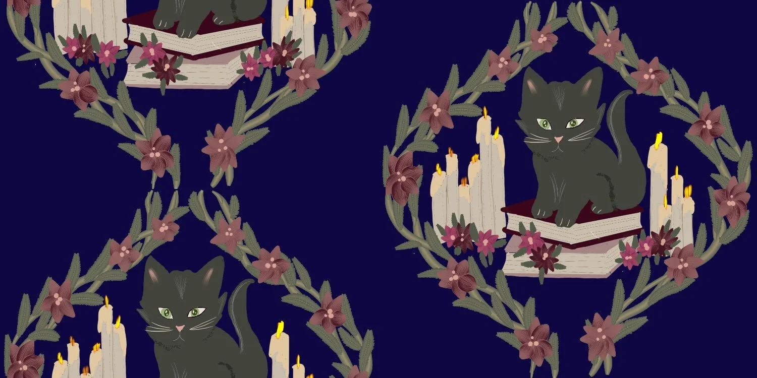 Enchanted Darkness: Crows, Cats, and Flowers