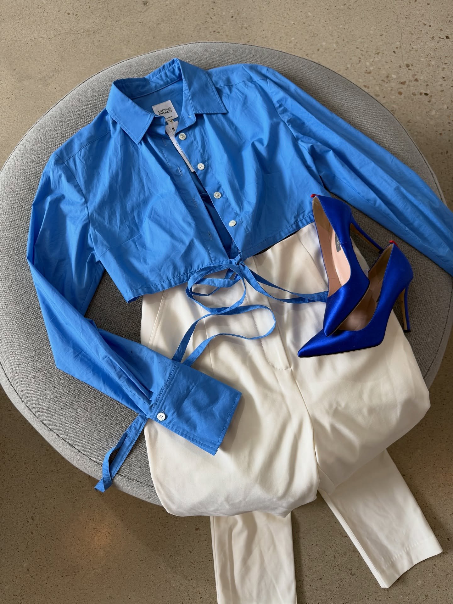 Check out these items that start today! ❤️

Image 1:
Stephanie Chehade blue shirt - size 8 - $40
Stephanie Chehade cream pants - size 10 - $25
SJP blue heels - size 87 - $85

Image 2: By Johnny purple dress - size 12 - $60
Studio Amelia pink heels - 