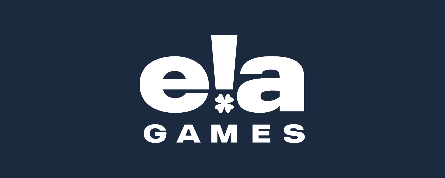 Logo of ela Games with white text on a dark blue background.