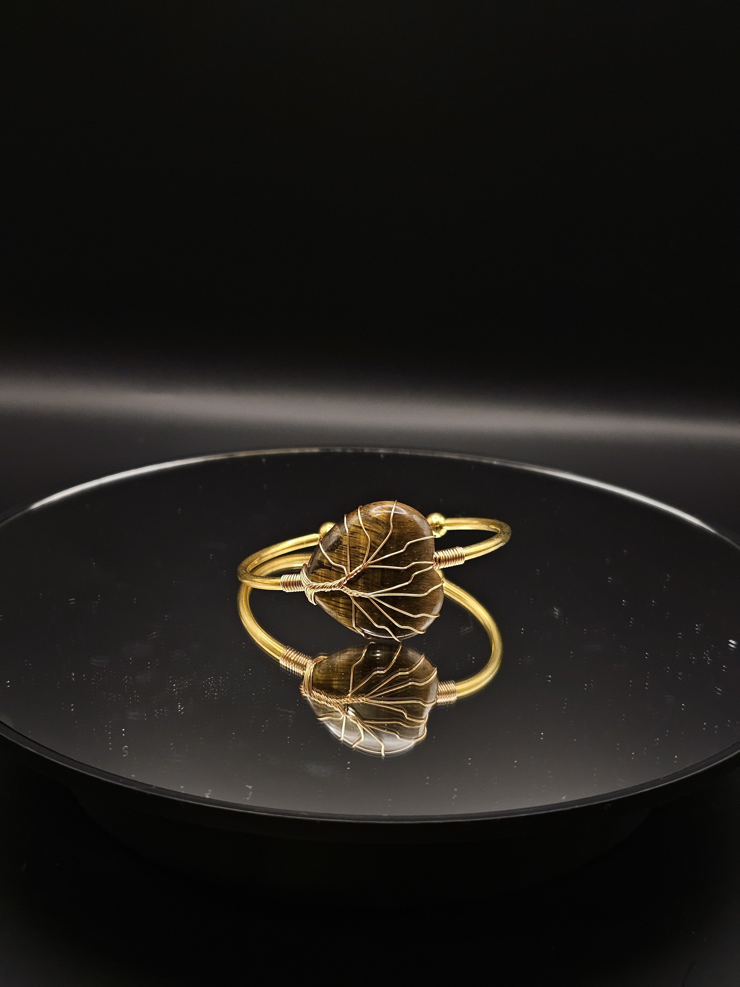 Tiger Eye Heart Bangle